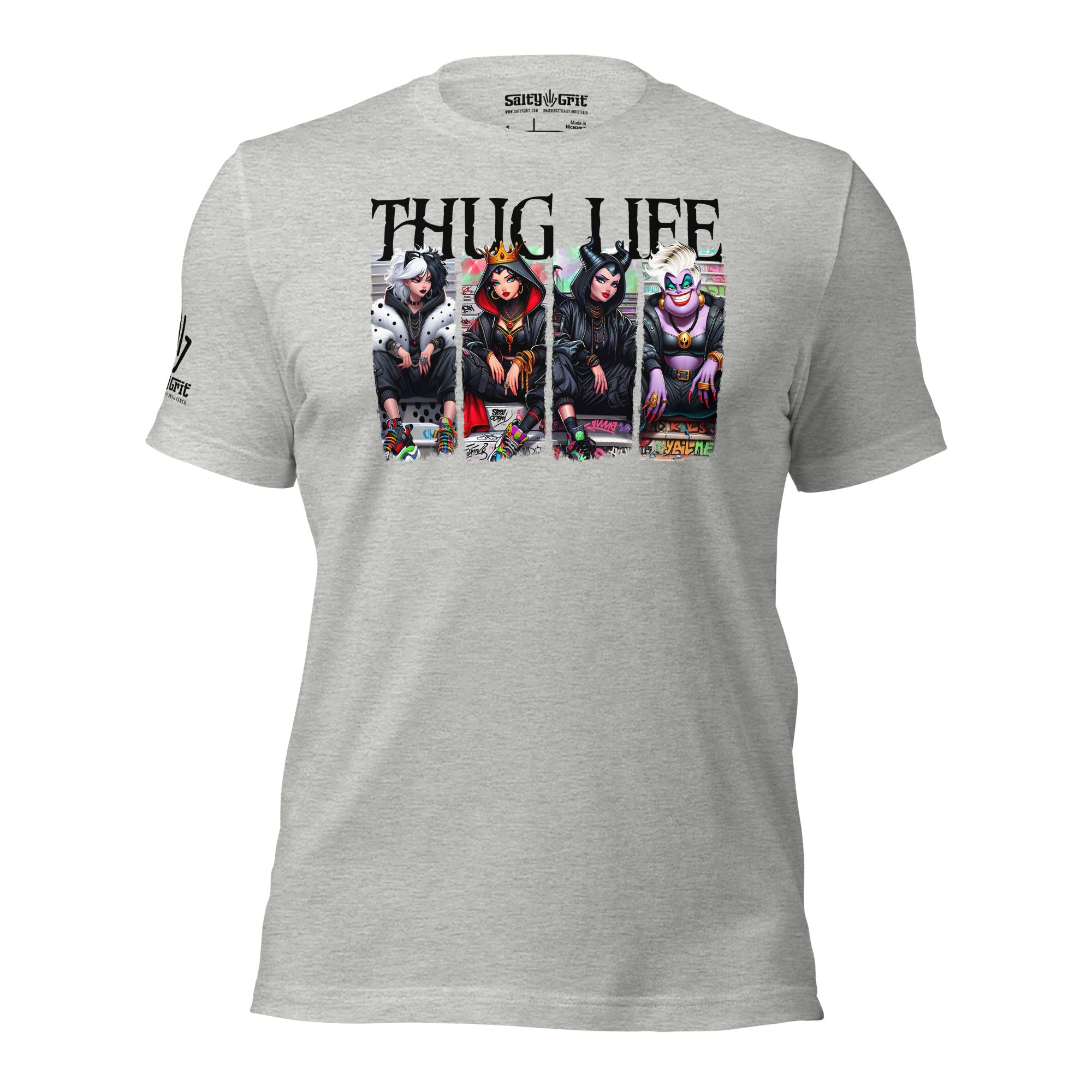 Halloween gift idea sarcastic Disney villains thug life graphic tee