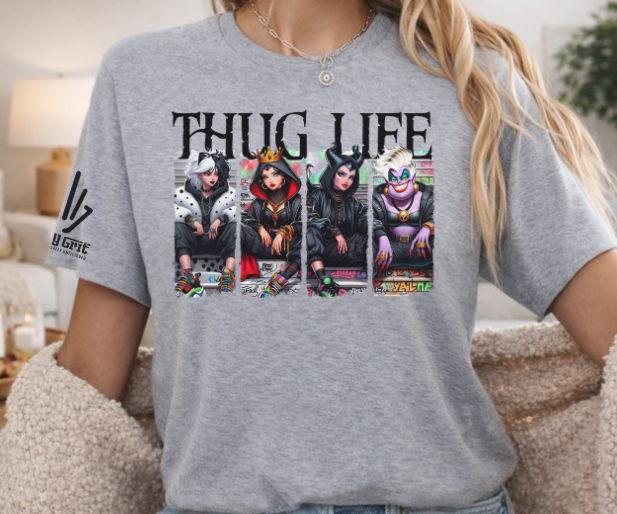 Sarcastic Thug Life shirt featuring storybook villains