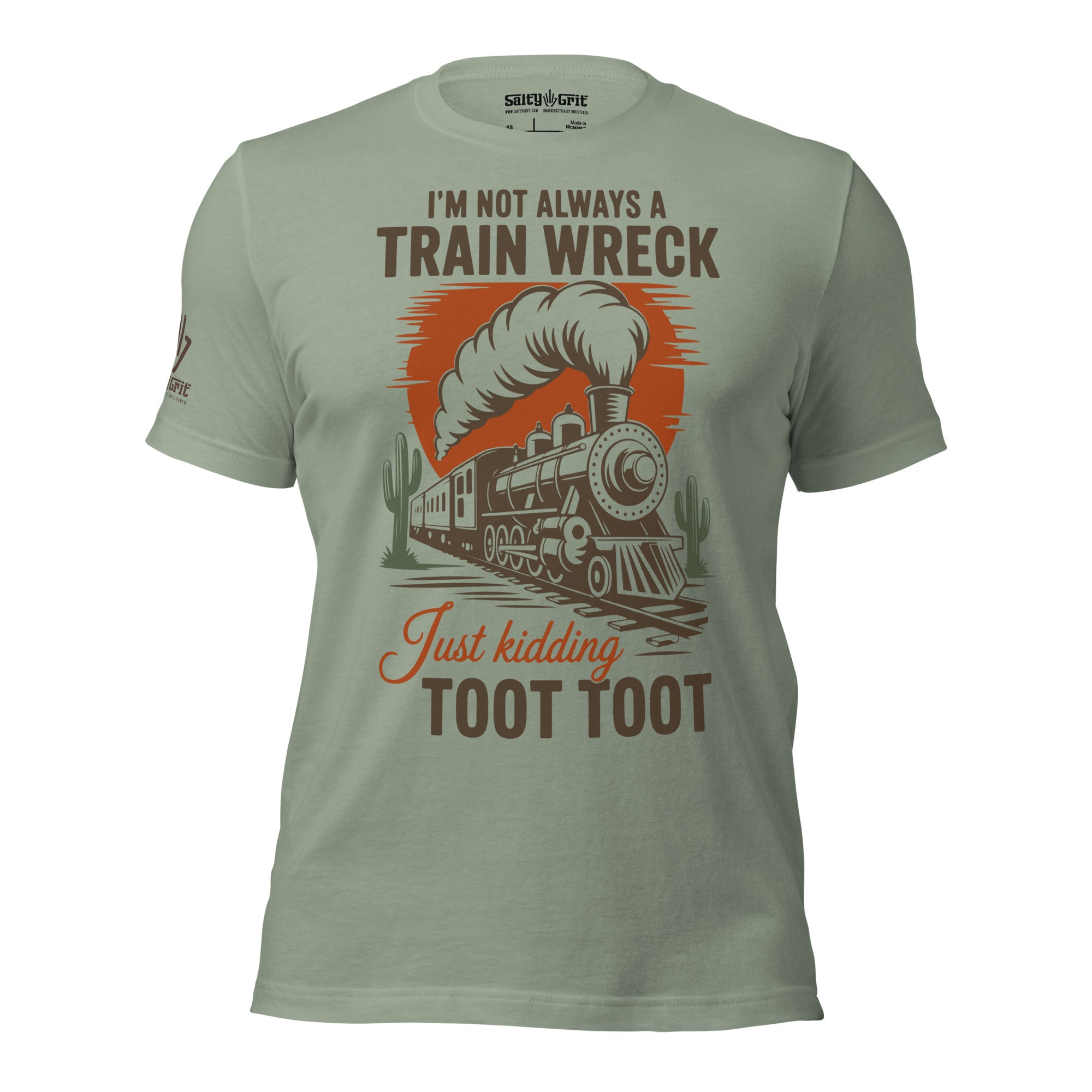 Graphic tee for hot mess express fans with train design