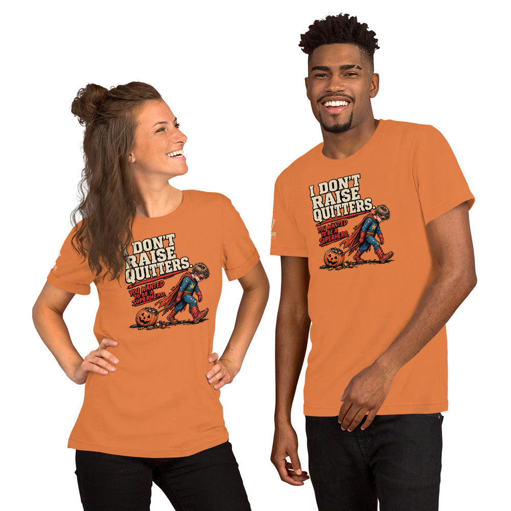 Funny parent humor shirt about an exhausted child trick-or-treating