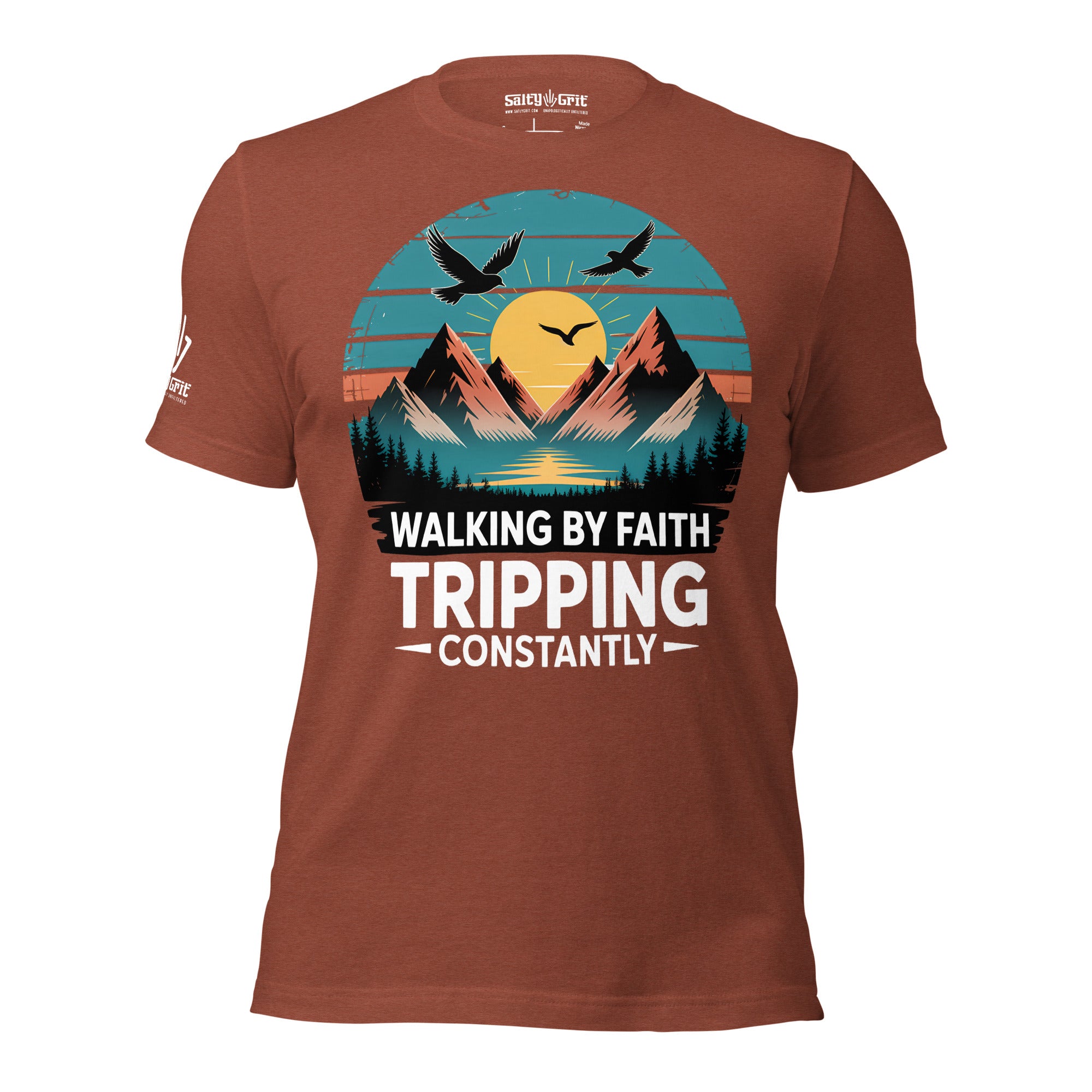 walking by faith tripping constantly shirt
