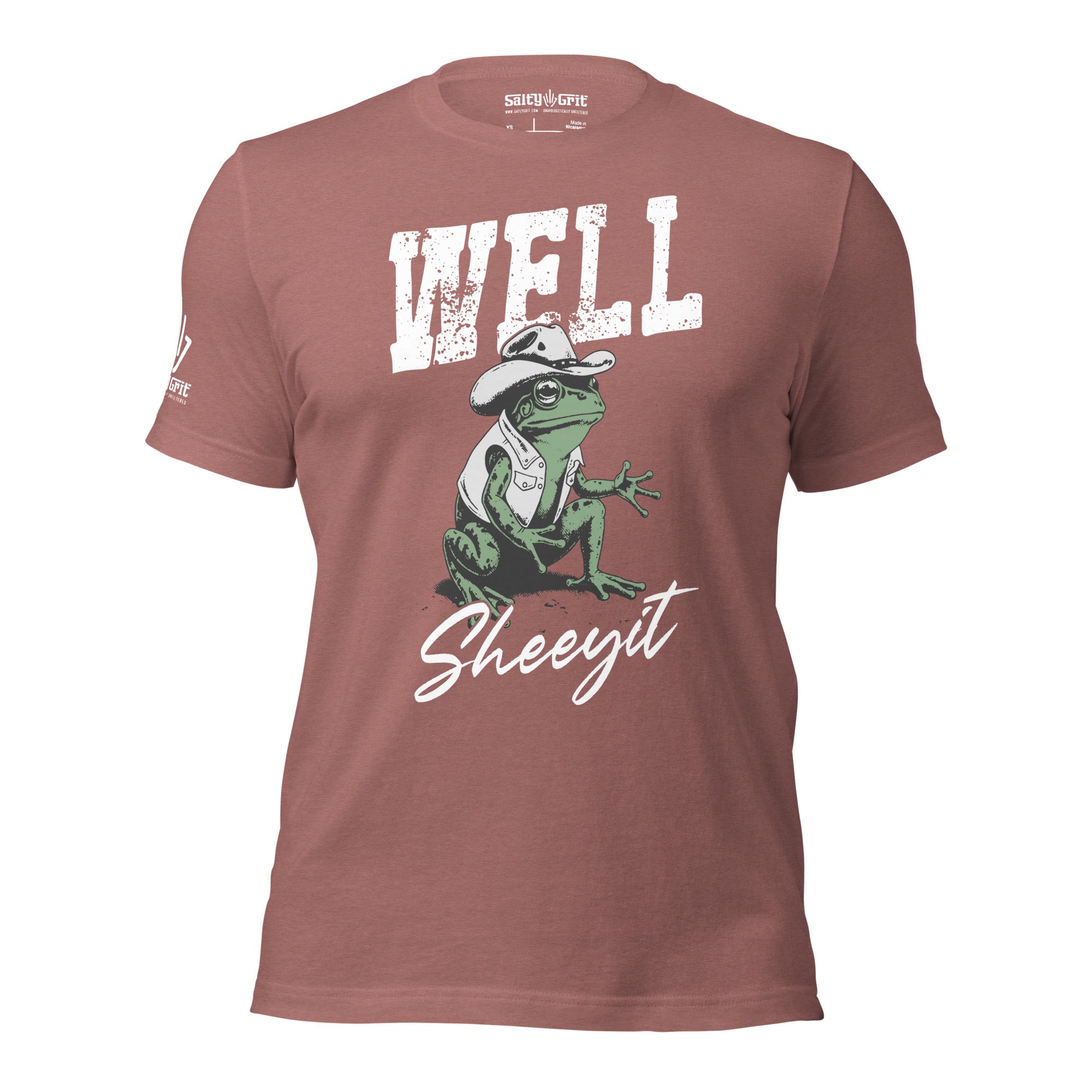 Southern humor t-shirt with Well Sheeyit saying and frog artwork