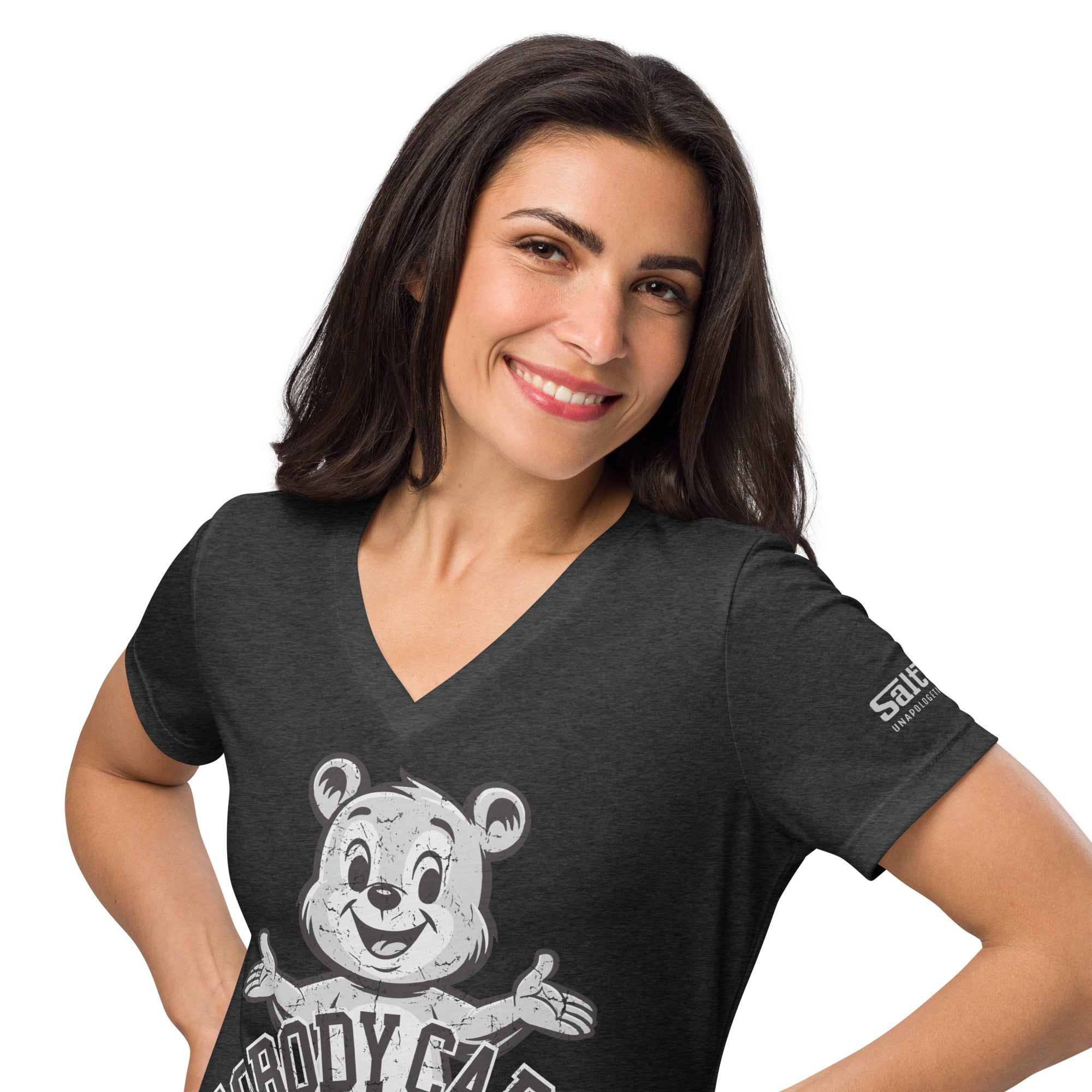Nobody Cares Bear Shirt - Women's V-neck