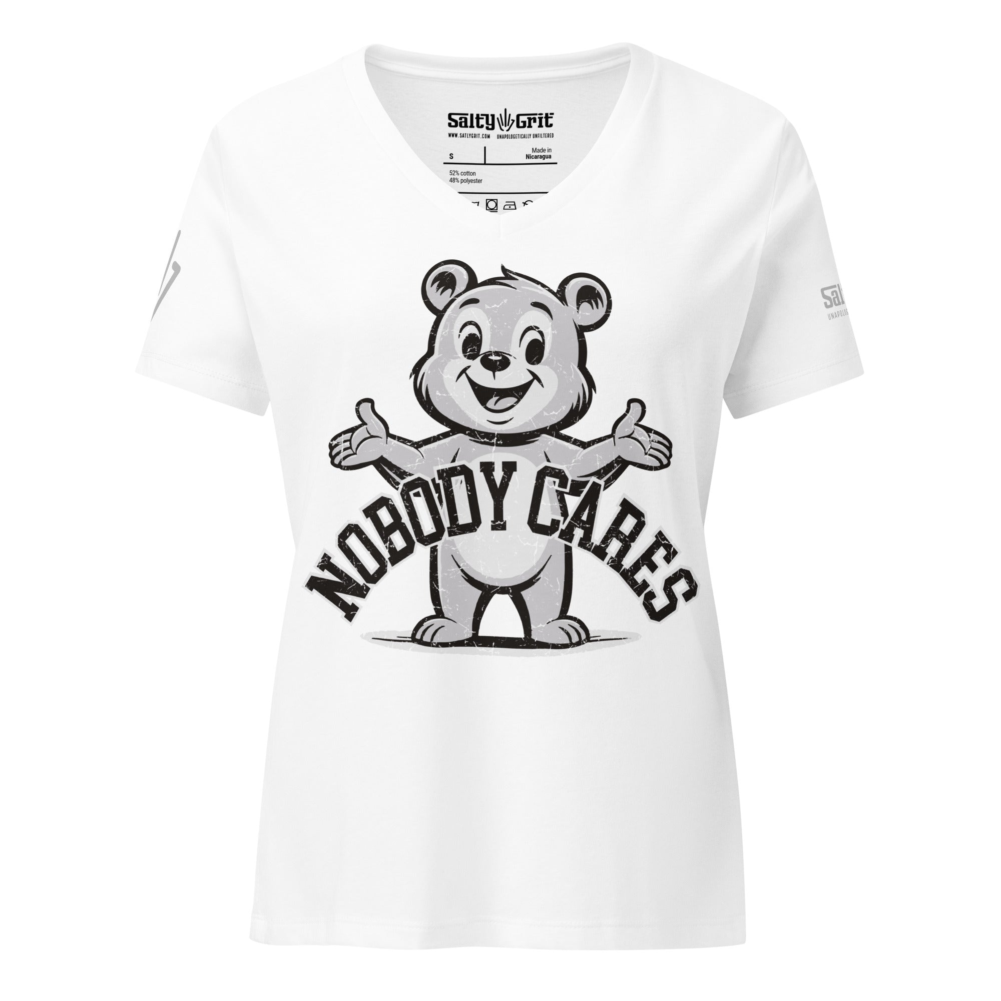 Nobody Cares Bear Shirt - Women's V-neck
