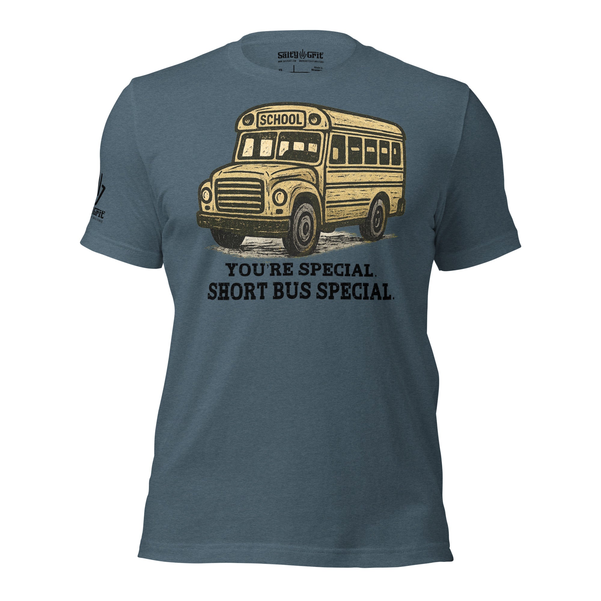 Funny shirt with offensive short bus joke