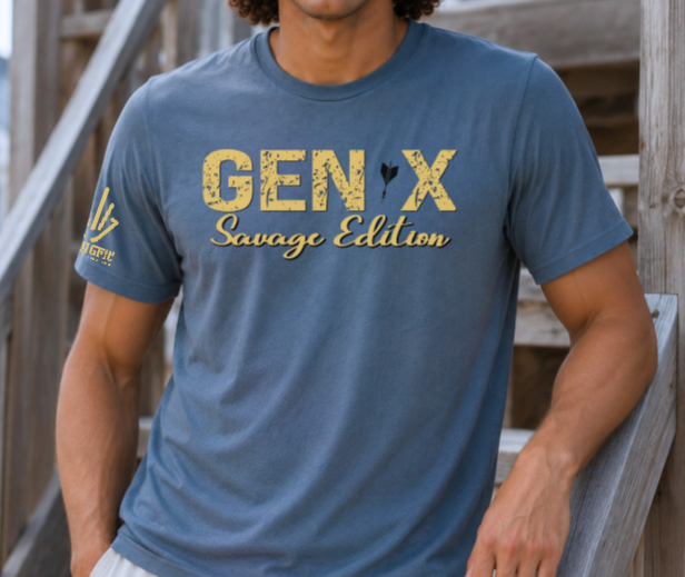 Sarcastic Gen X gift shirt with Savage Edition grunge-style graphic