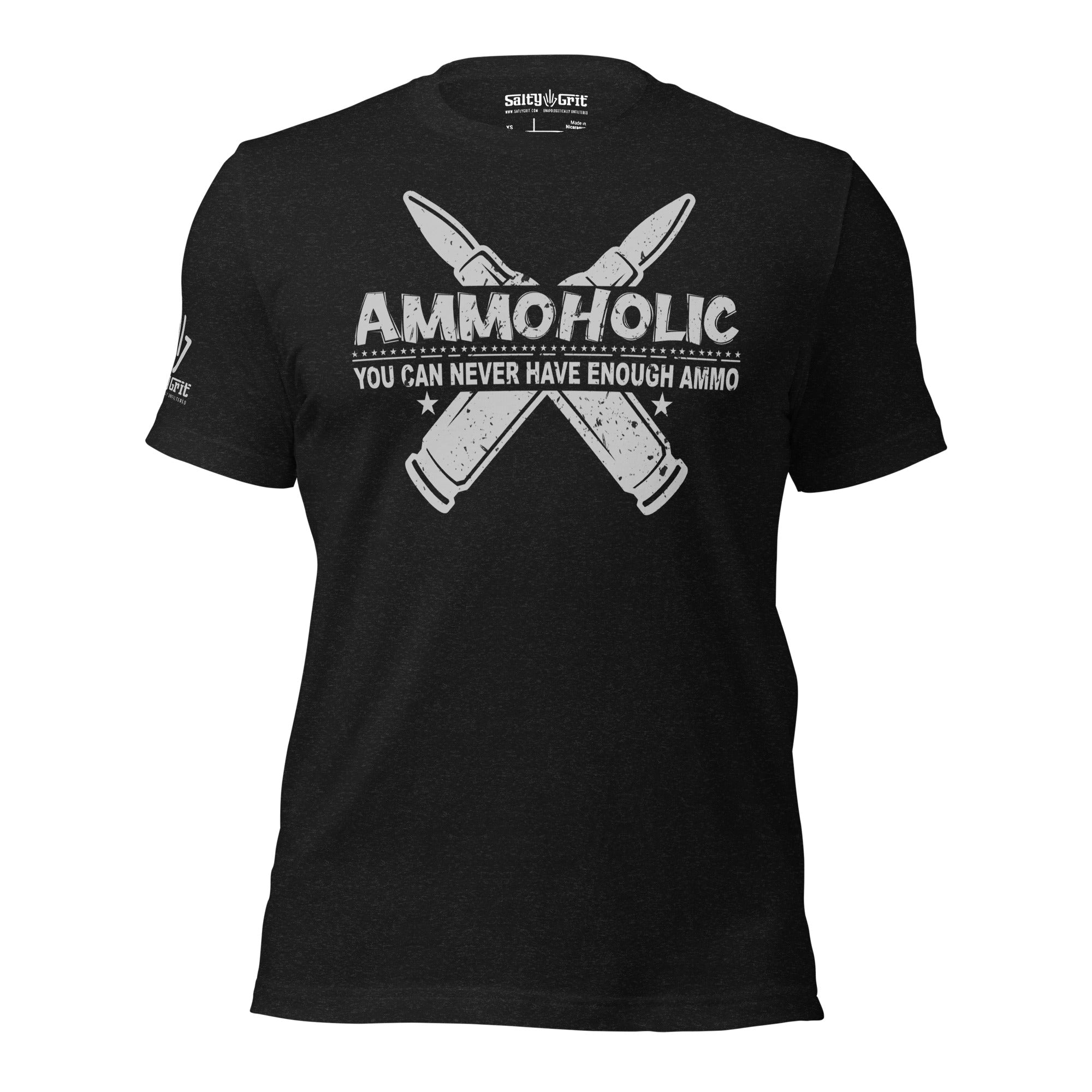 Ammoholic funny shirt with bullet design for gun lovers