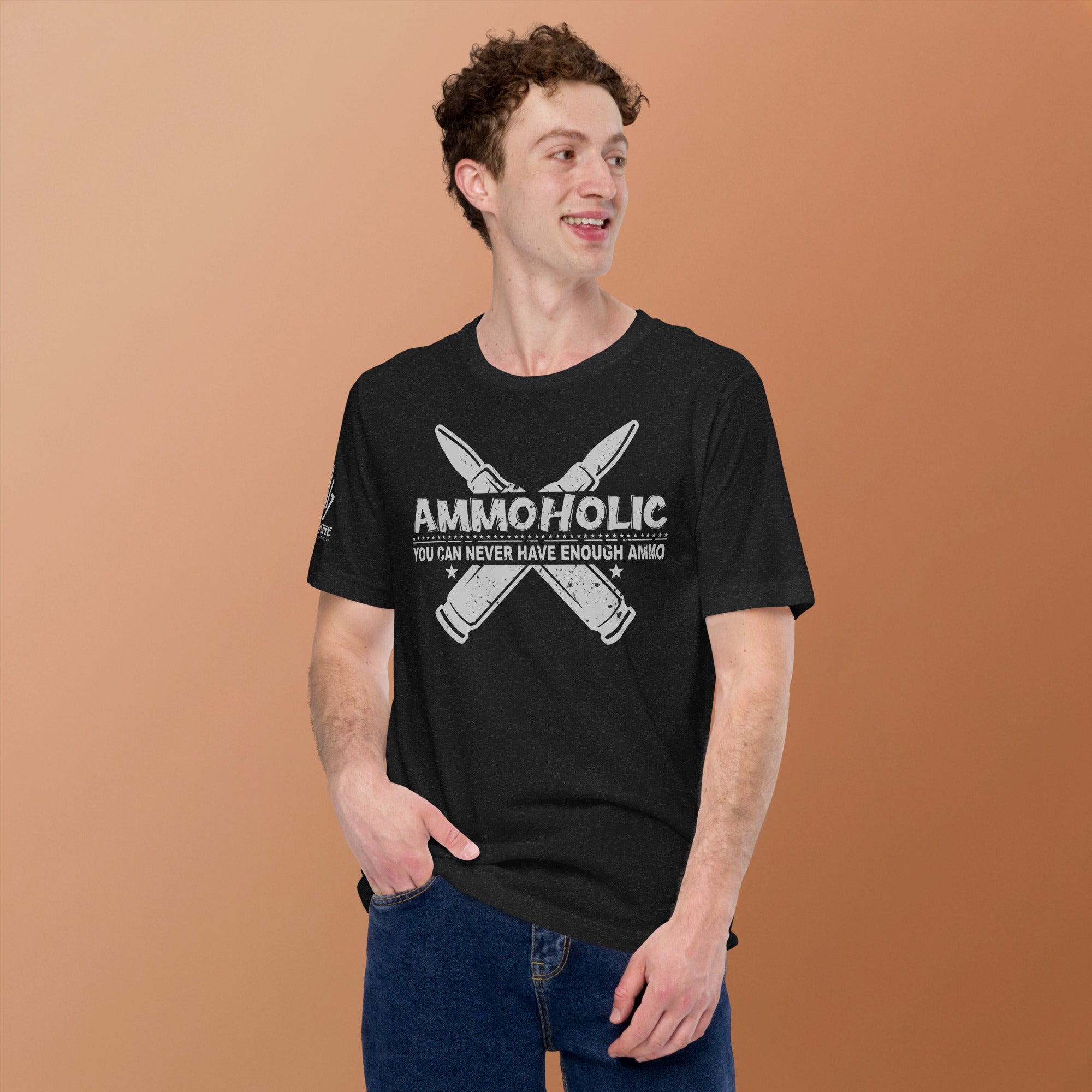 Sarcastic Second Amendment graphic tee Ammoholic design