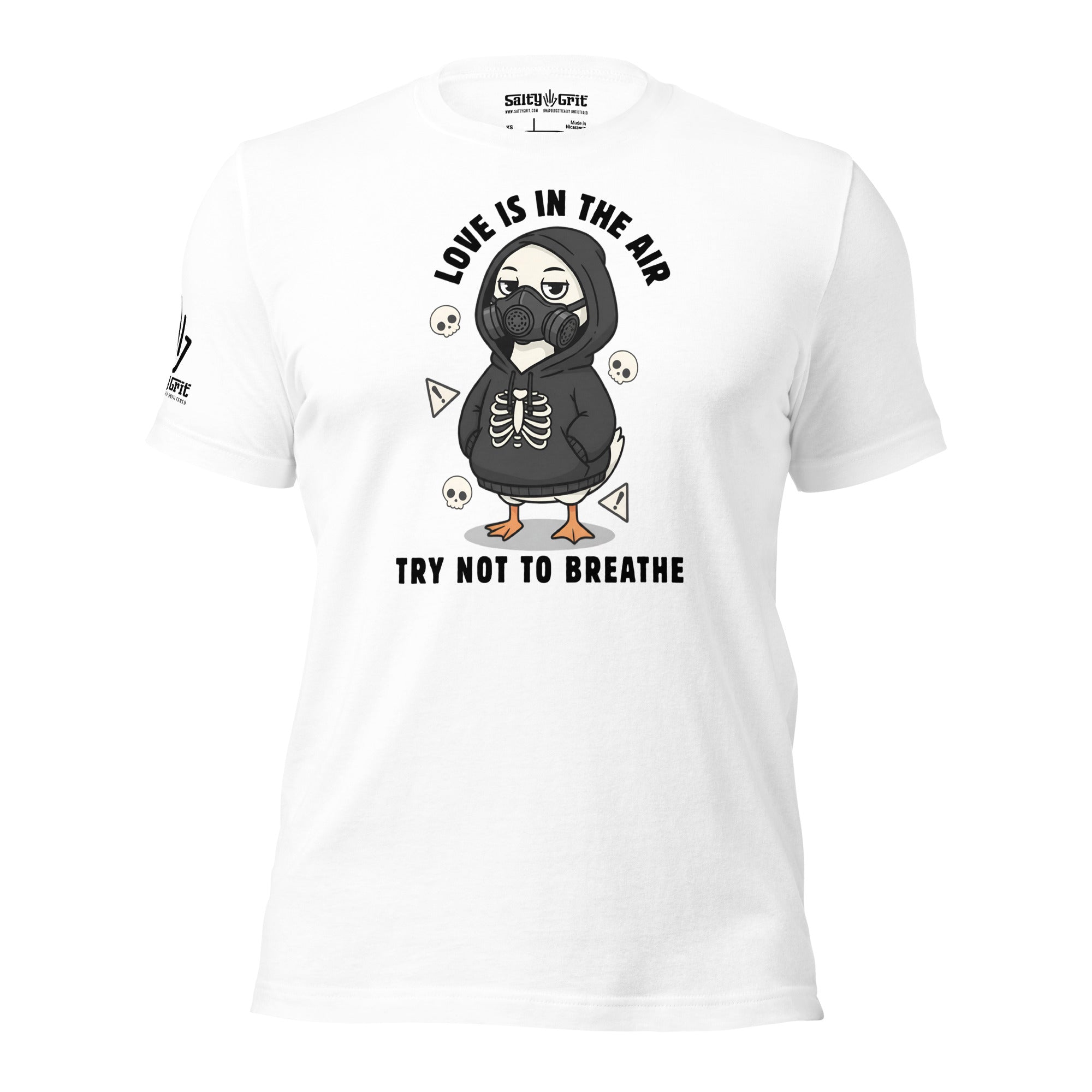 Anti romance graphic tee with humorous Valentines message