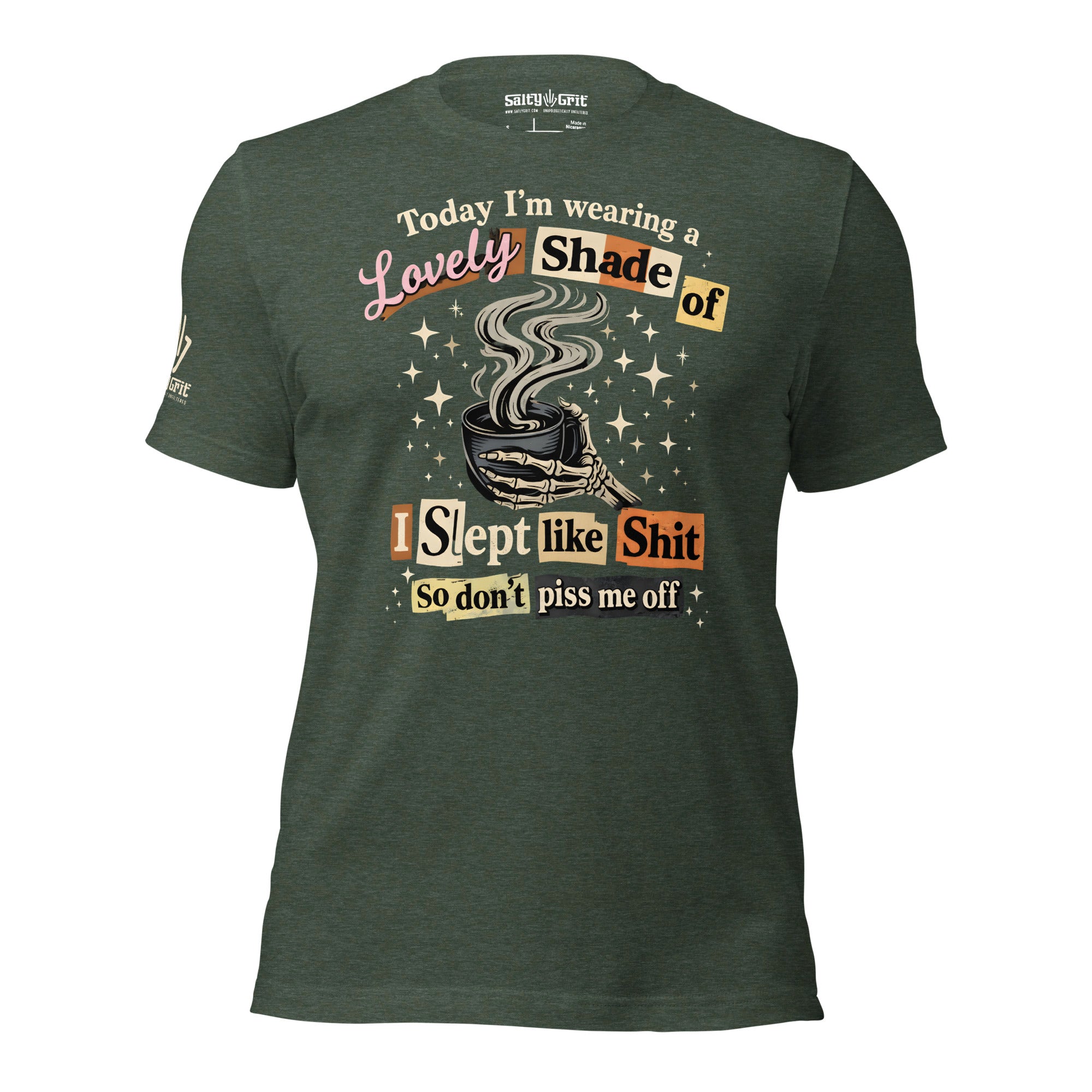 Dark humor shirt for tired people featuring sarcastic sleep quote