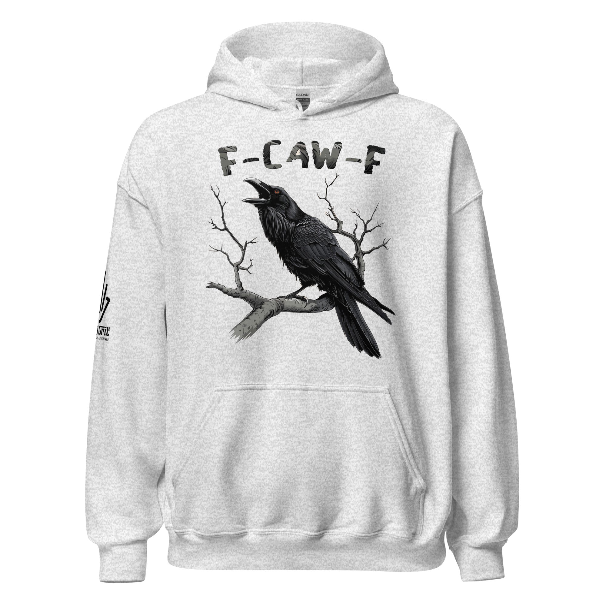 Funny graphic hoodie with F-Caw-F crow design