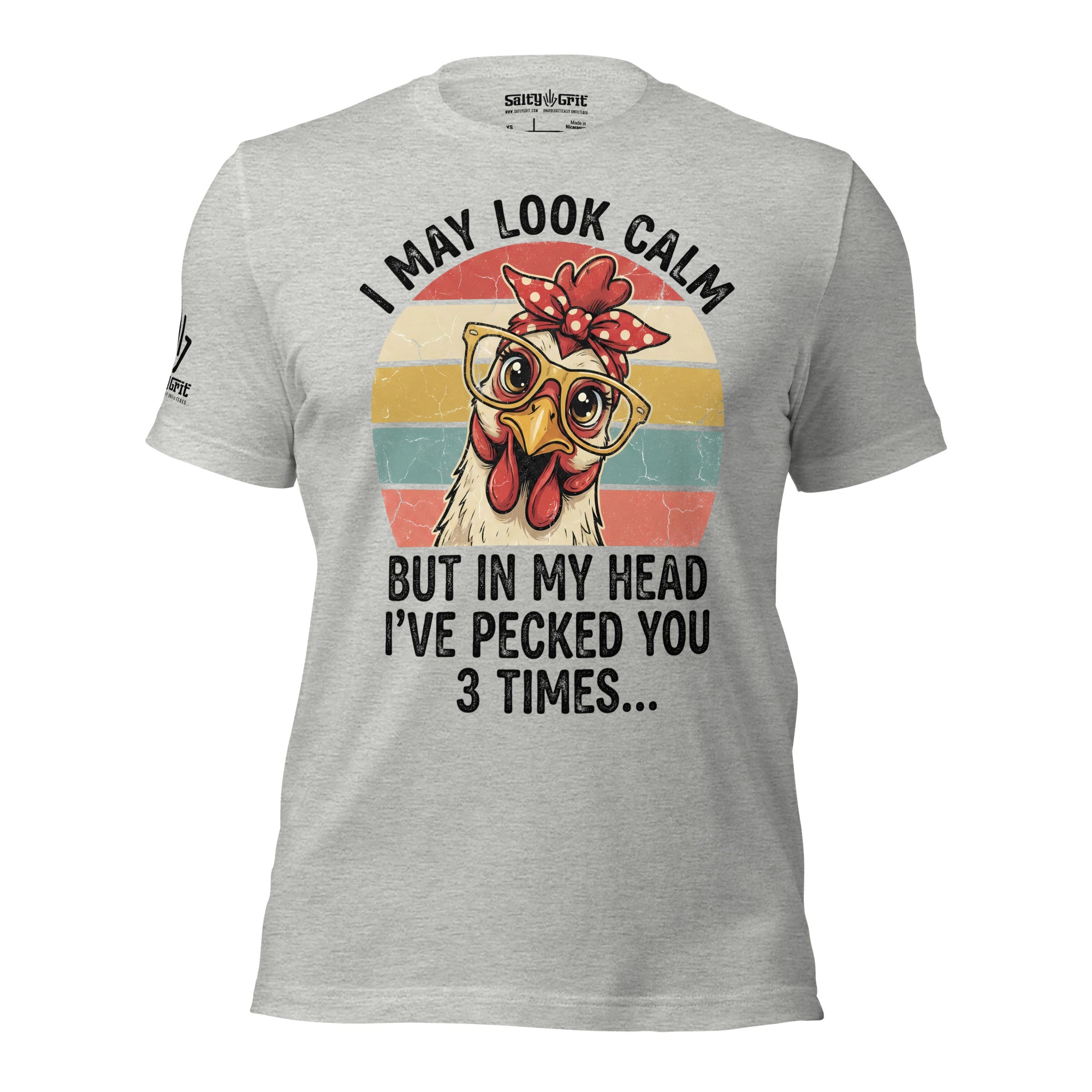 Sarcastic farm life graphic tee with chicken illustration