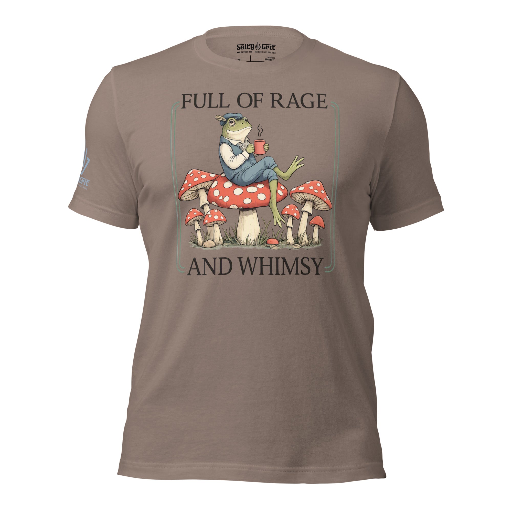 Funny cottagecore frog shirt with Full of Rage and Whimsy quote
