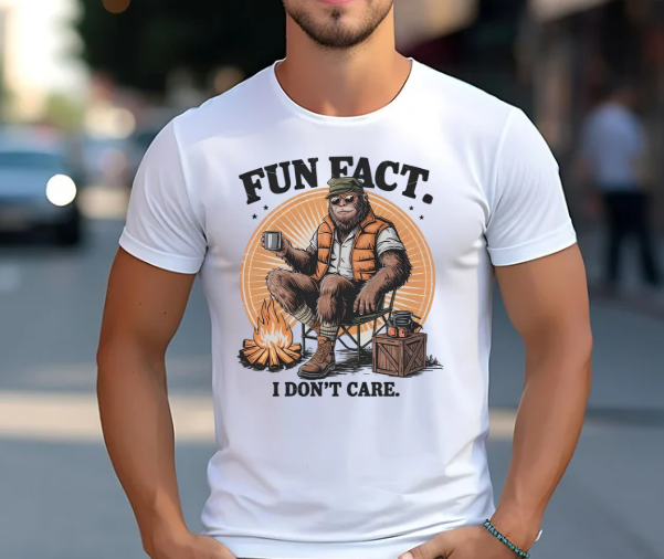 Funny Bigfoot shirt with Fun Fact No One Cares saying
