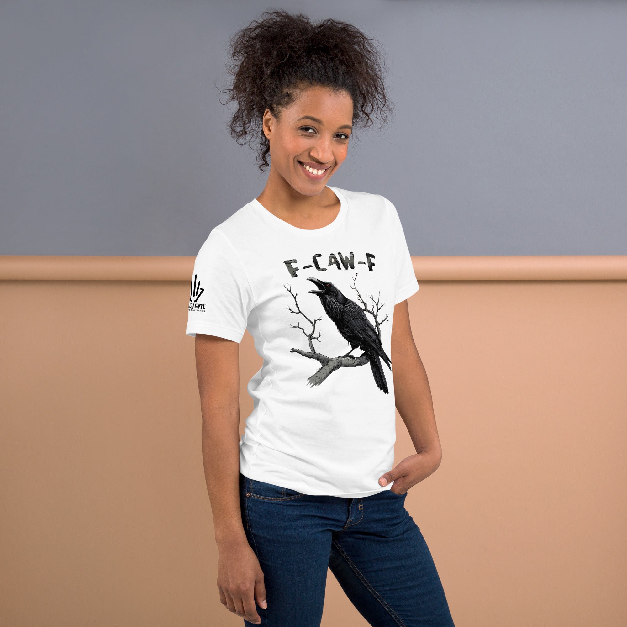 Funny sarcastic crow shirt play on words for fuck off