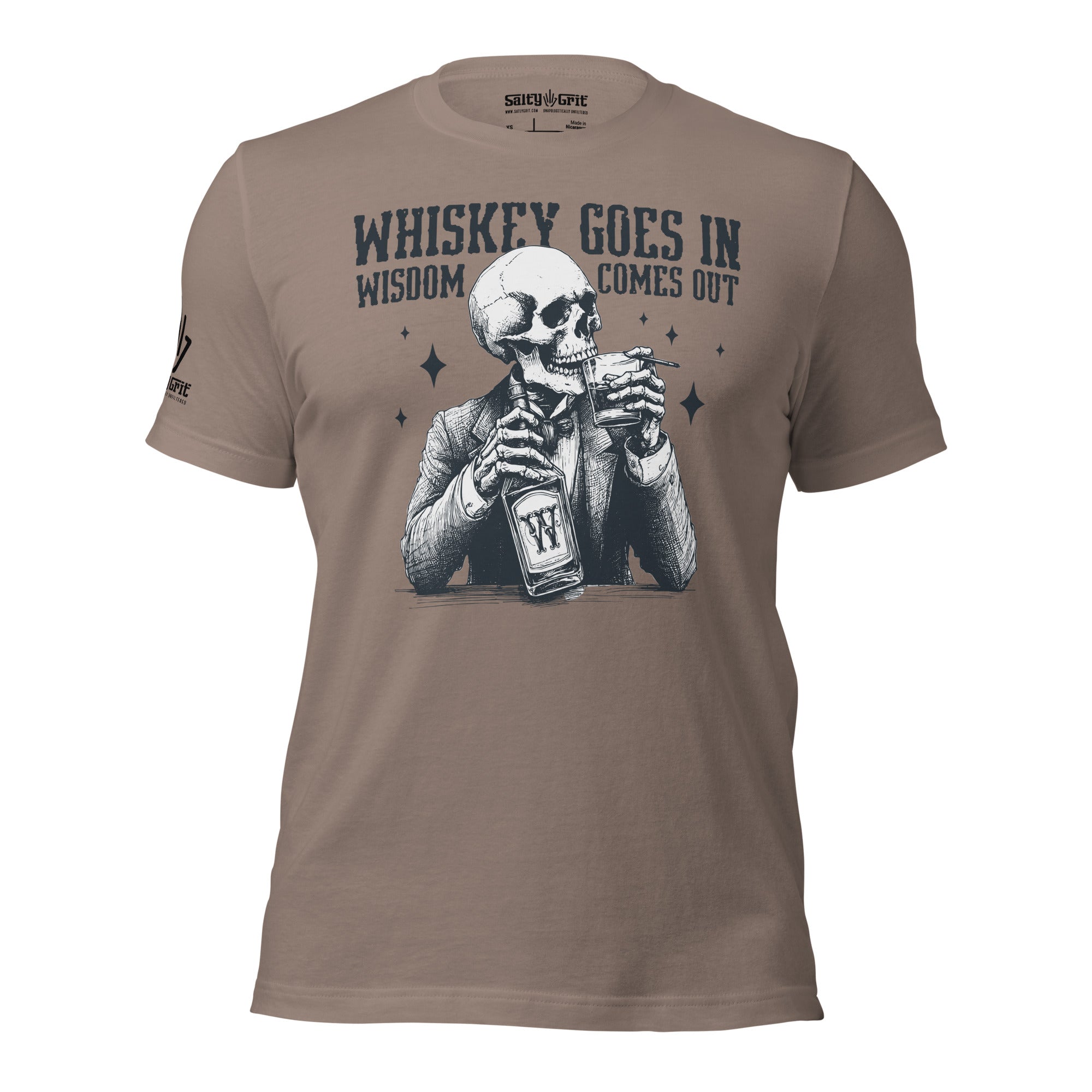 Funny drinking shirt with whiskey wisdom saying