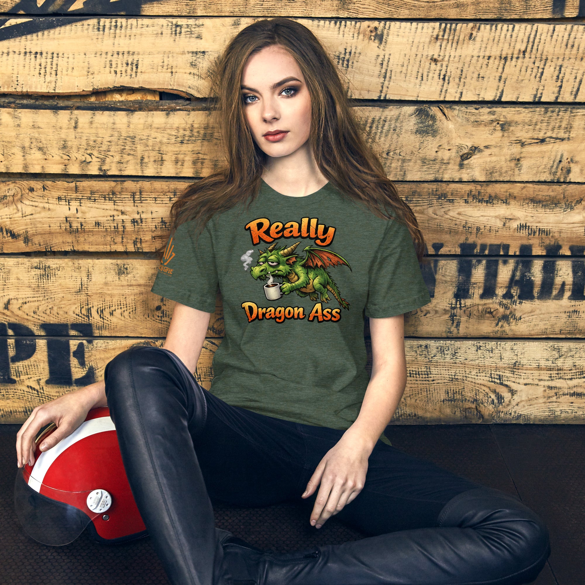 Funny gift shirt for coffee lovers featuring a tired dragon