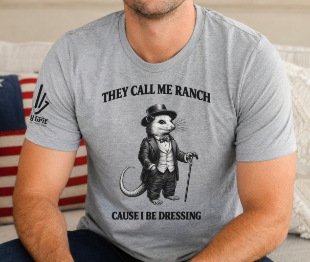 Funny ranch shirt with a mouse wearing a tuxedo