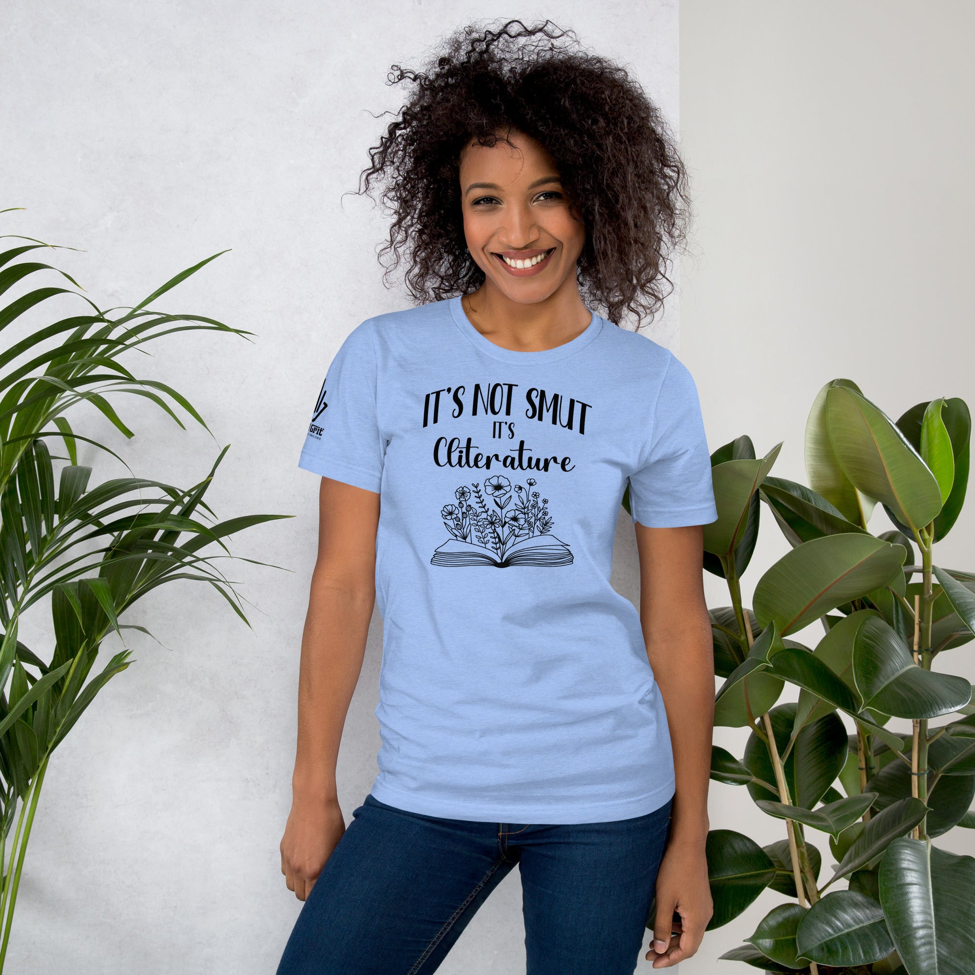 Funny t-shirt for romance readers with floral open book design