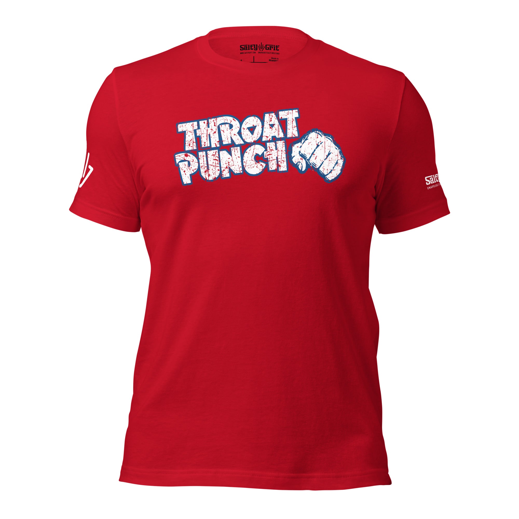 Funny sarcastic Gen X gift shirt with Throat Punch fist design