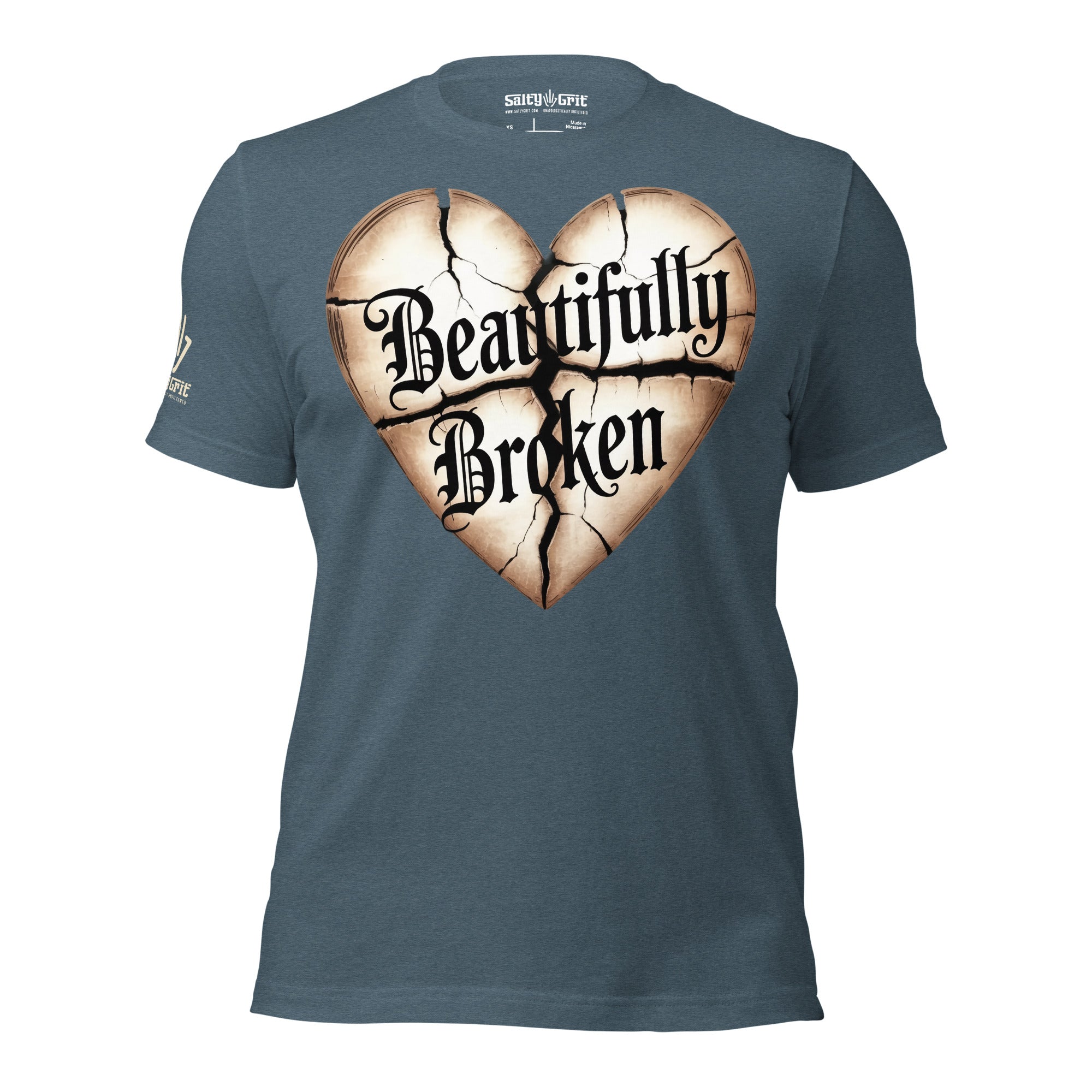 Funny sarcastic t-shirt Beautifully Broken text design