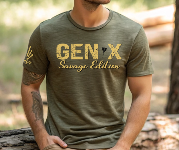 Funny Gen X Savage Edition shirt with grunge-style lettering and Jart graphic