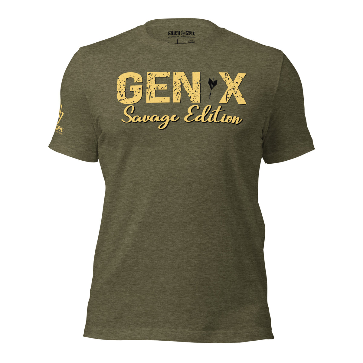 Gen X Savage grunge graphic tee with bold retro lettering and Jart design