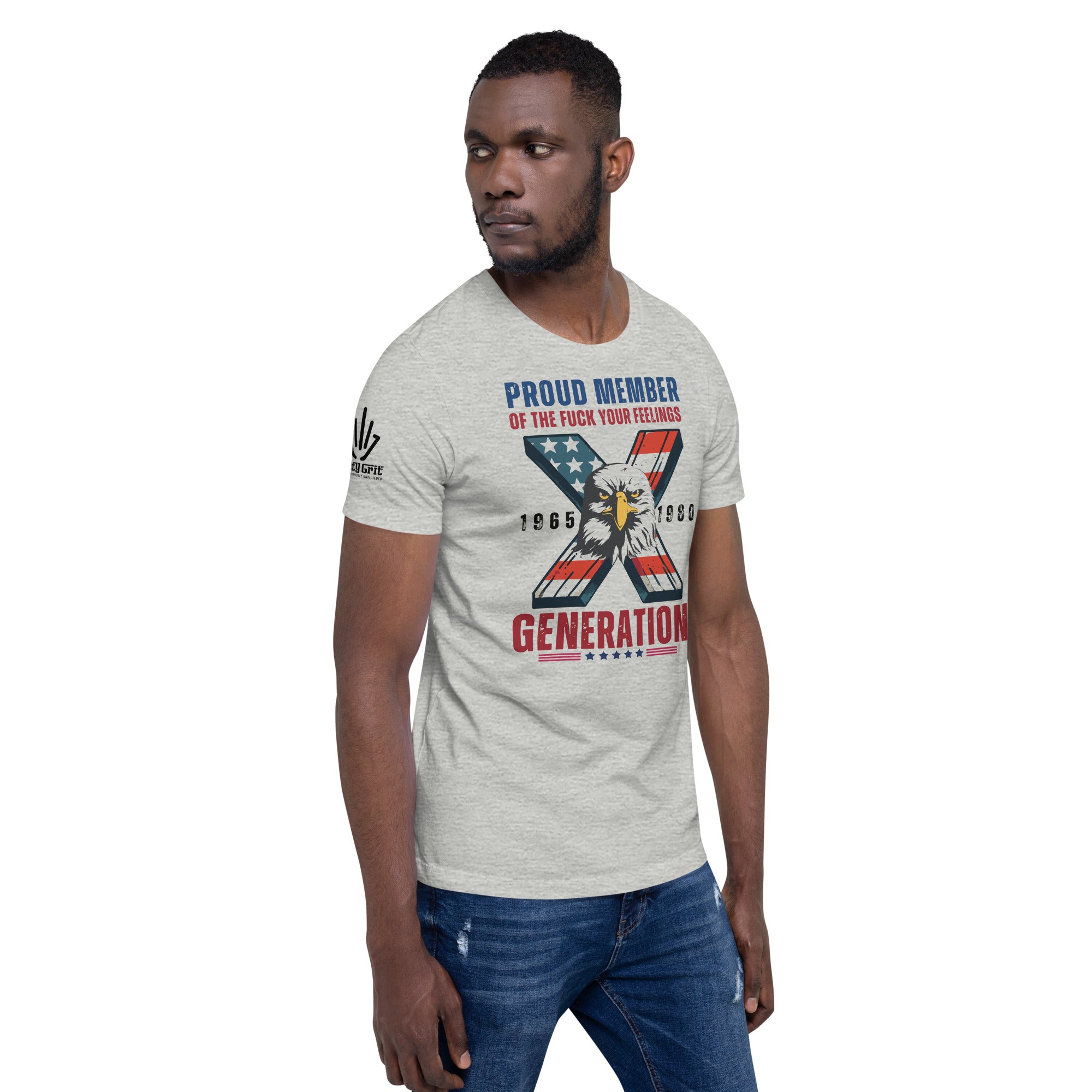 Generation X funny shirt with eagle inside an X – American pride apparel