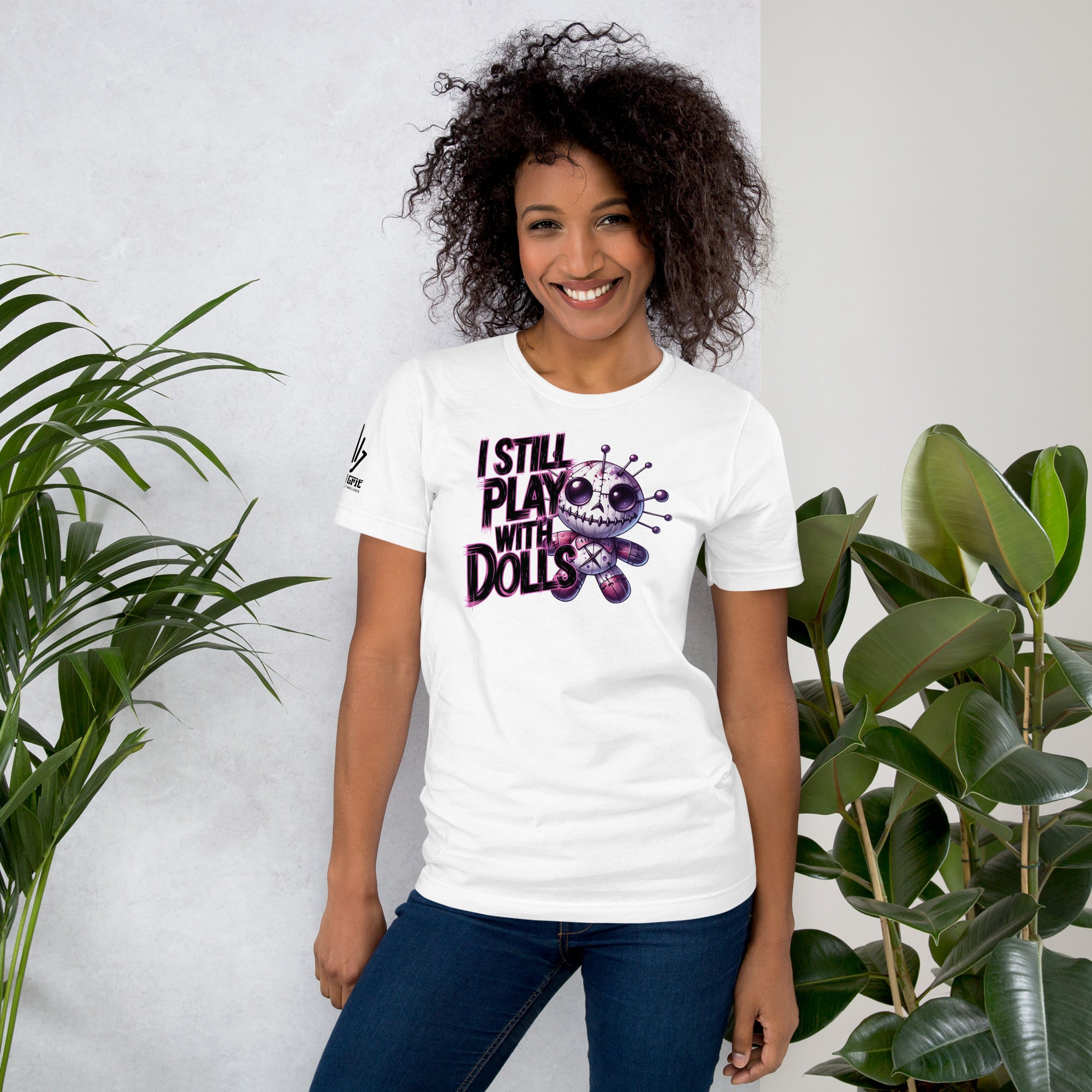 Graphic tee with dark humor doll concept design