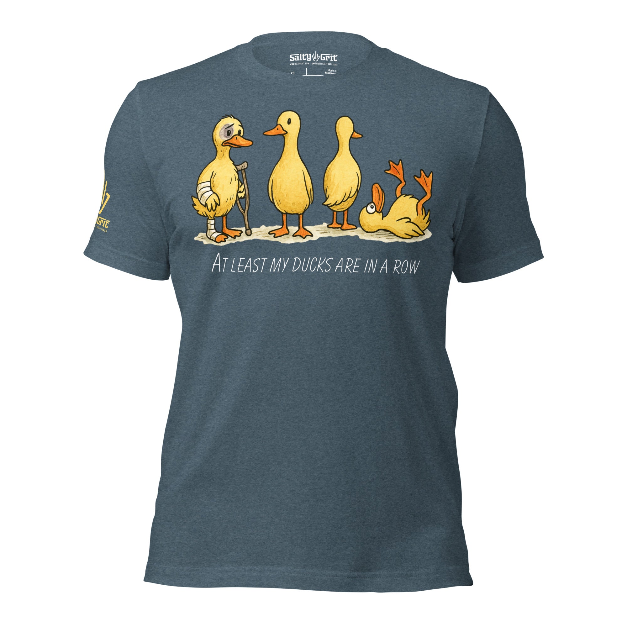 Funny graphic tee with sarcastic humor about chaos