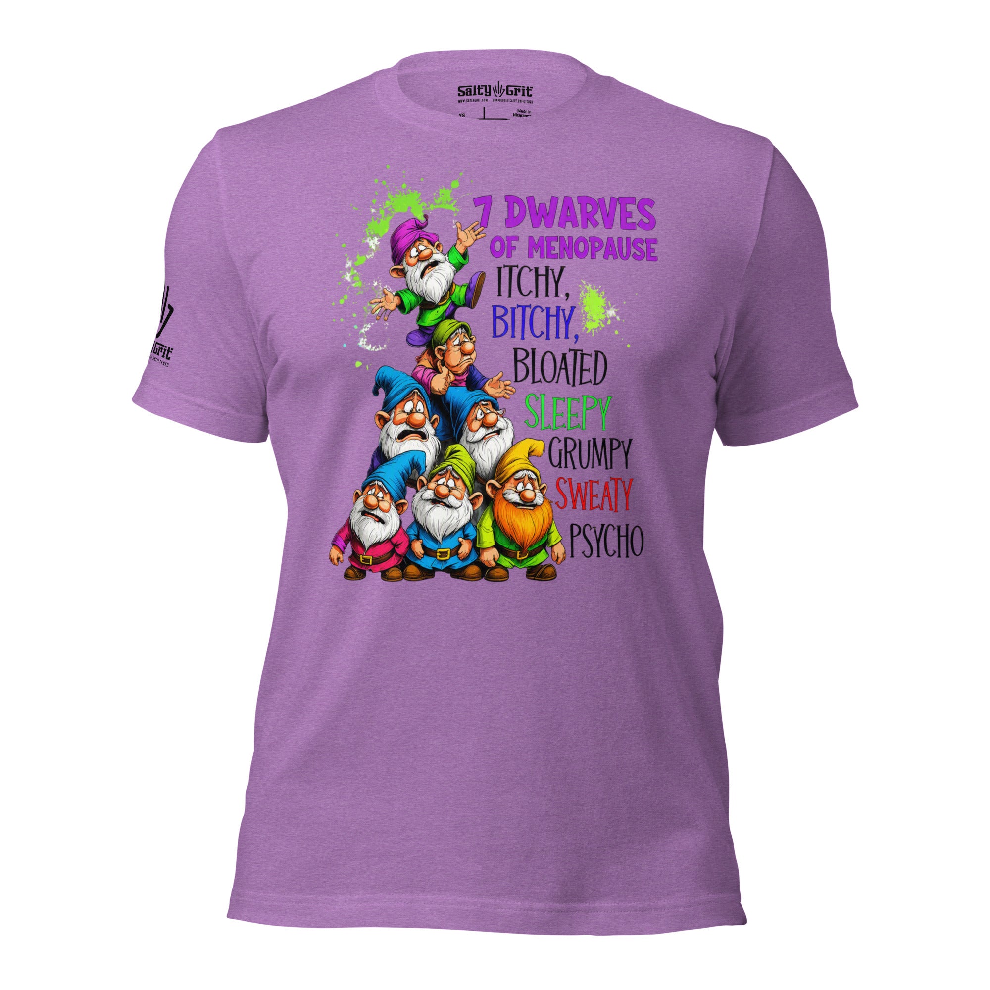 Itchy Bitchy Bloated menopause shirt with seven dwarves