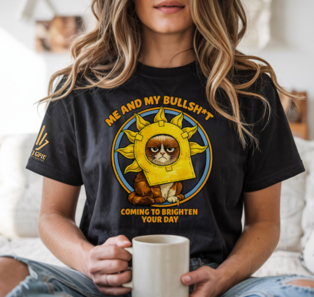 Sarcastic grumpy cat shirt with a funny sunshine design