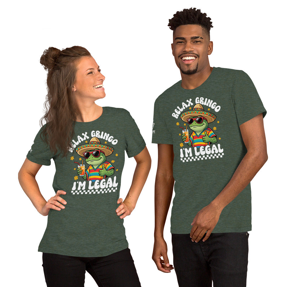 Cartoon lizard in poncho and sombrero on humorous graphic tee