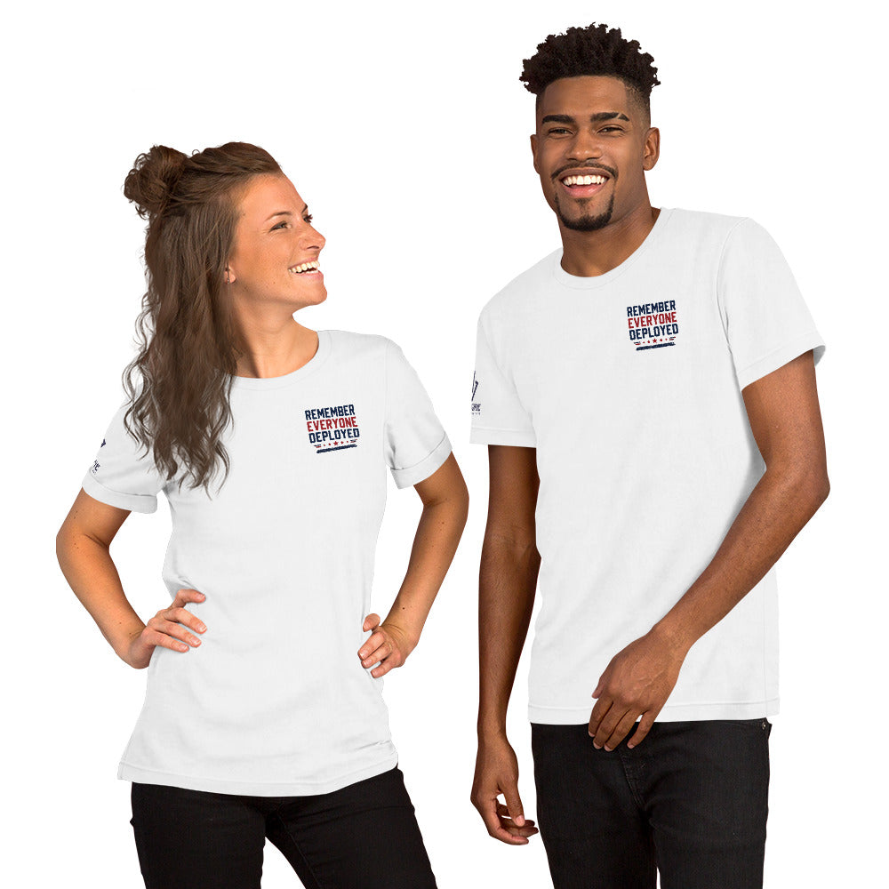 Patriotic shirt for military families featuring flag and dog tag