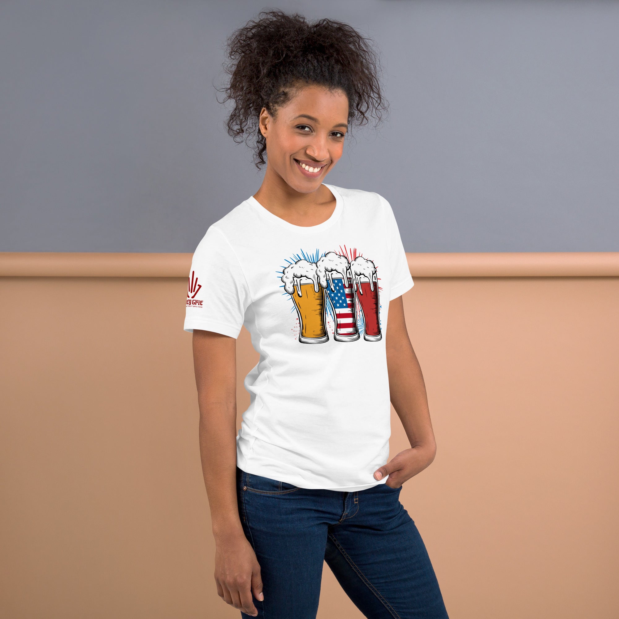 Novelty beer shirt with three different beer designs