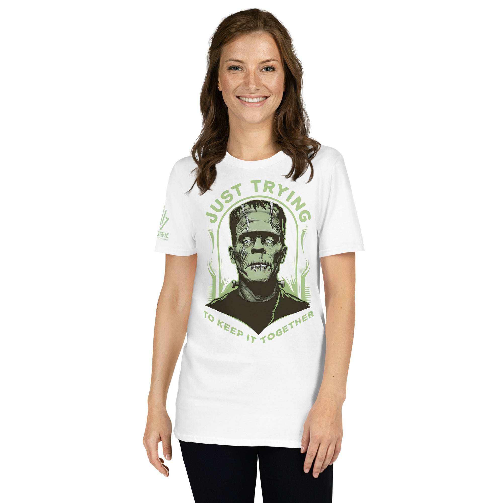 Sarcastic Halloween humor tee with Frankenstein monster design
