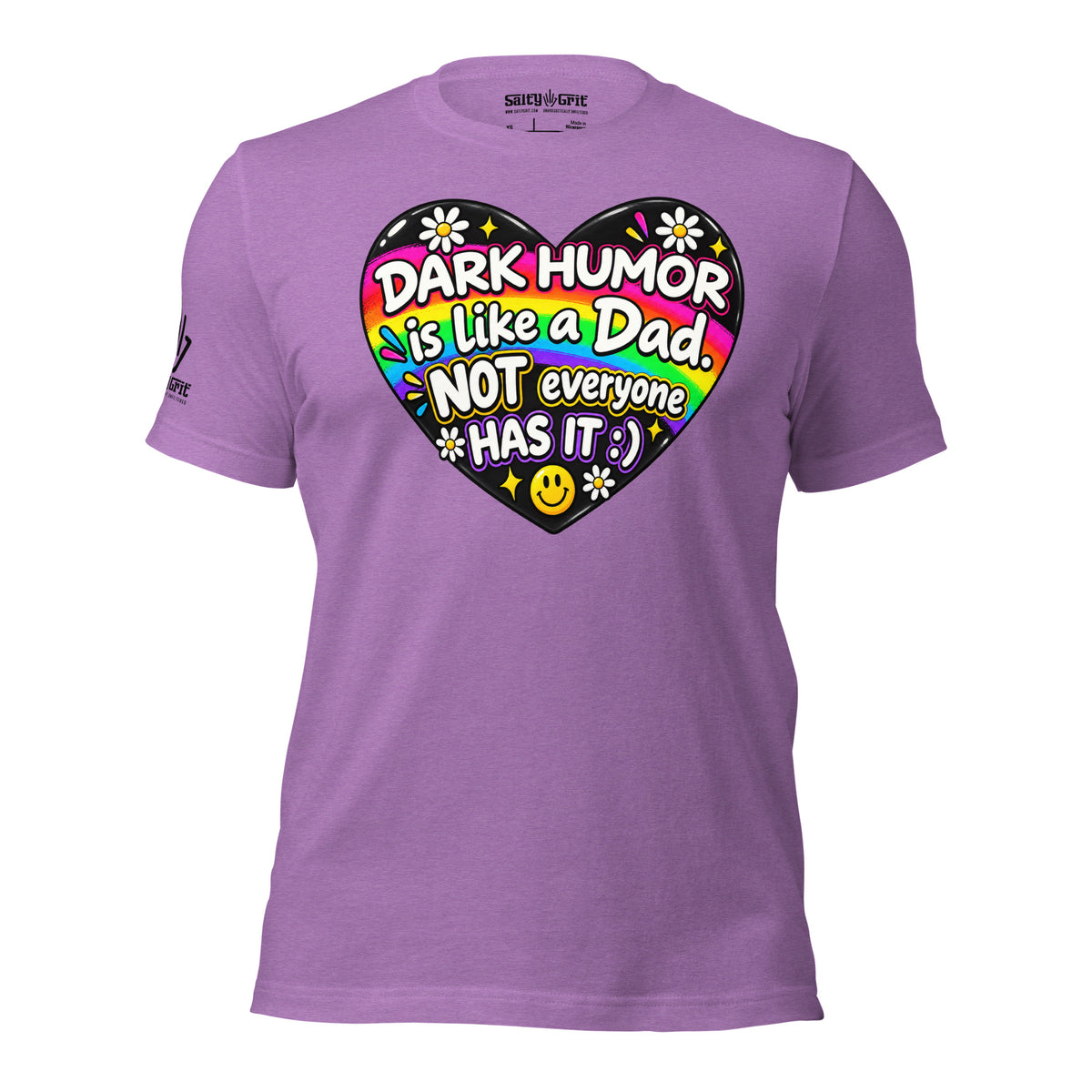 Offensive humor dad shirt featuring Dark Humor Is Like a Dad quote