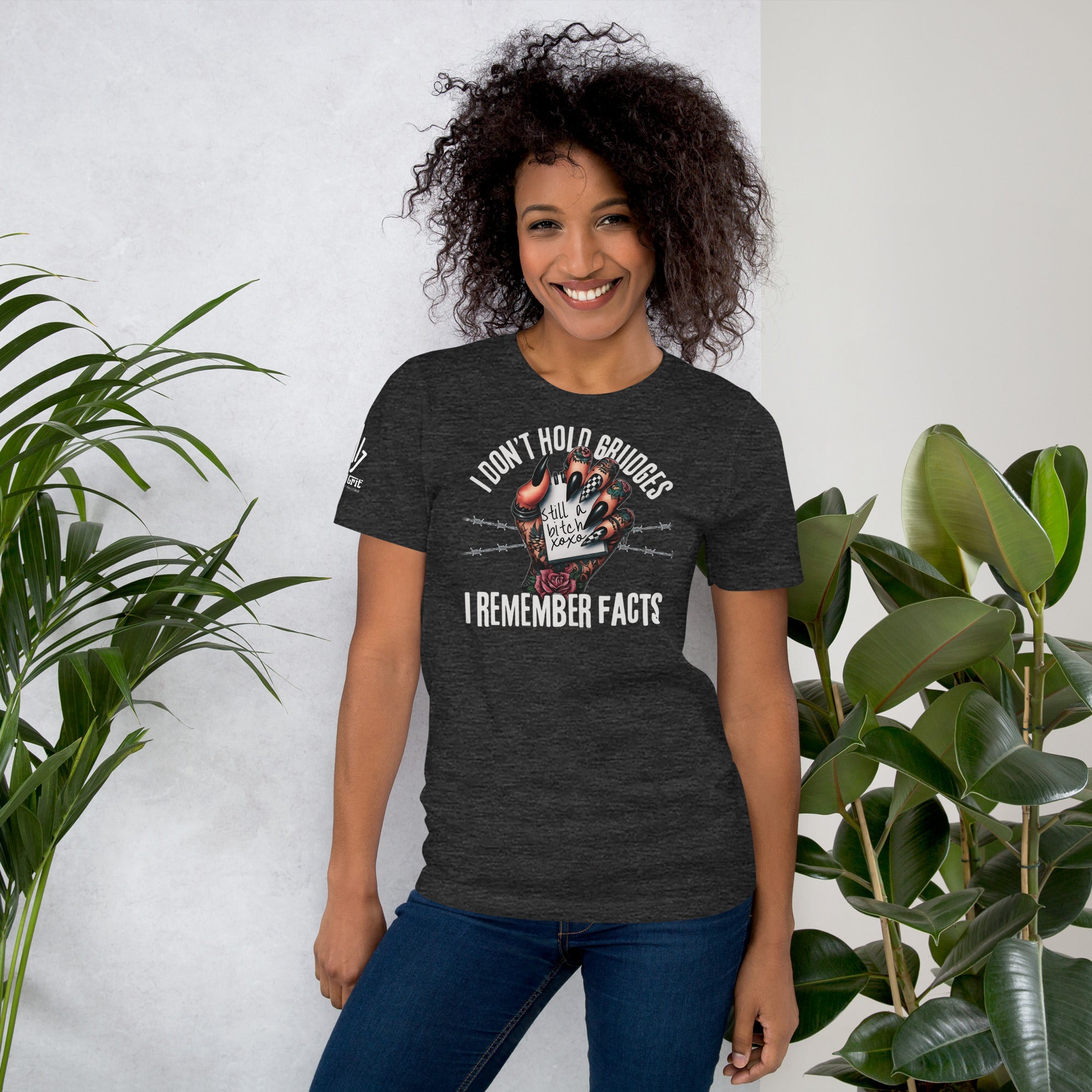 Offensive humor shirt with gothic aesthetic and sarcastic message