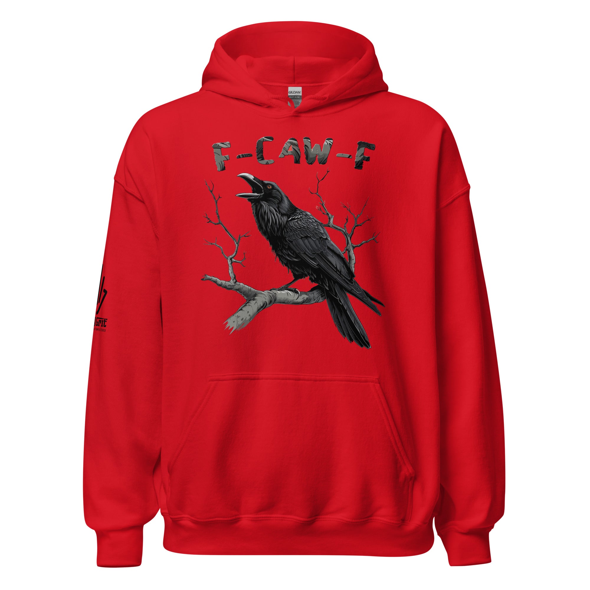 Offensive humor hoodie featuring F-Caw-F crow graphic