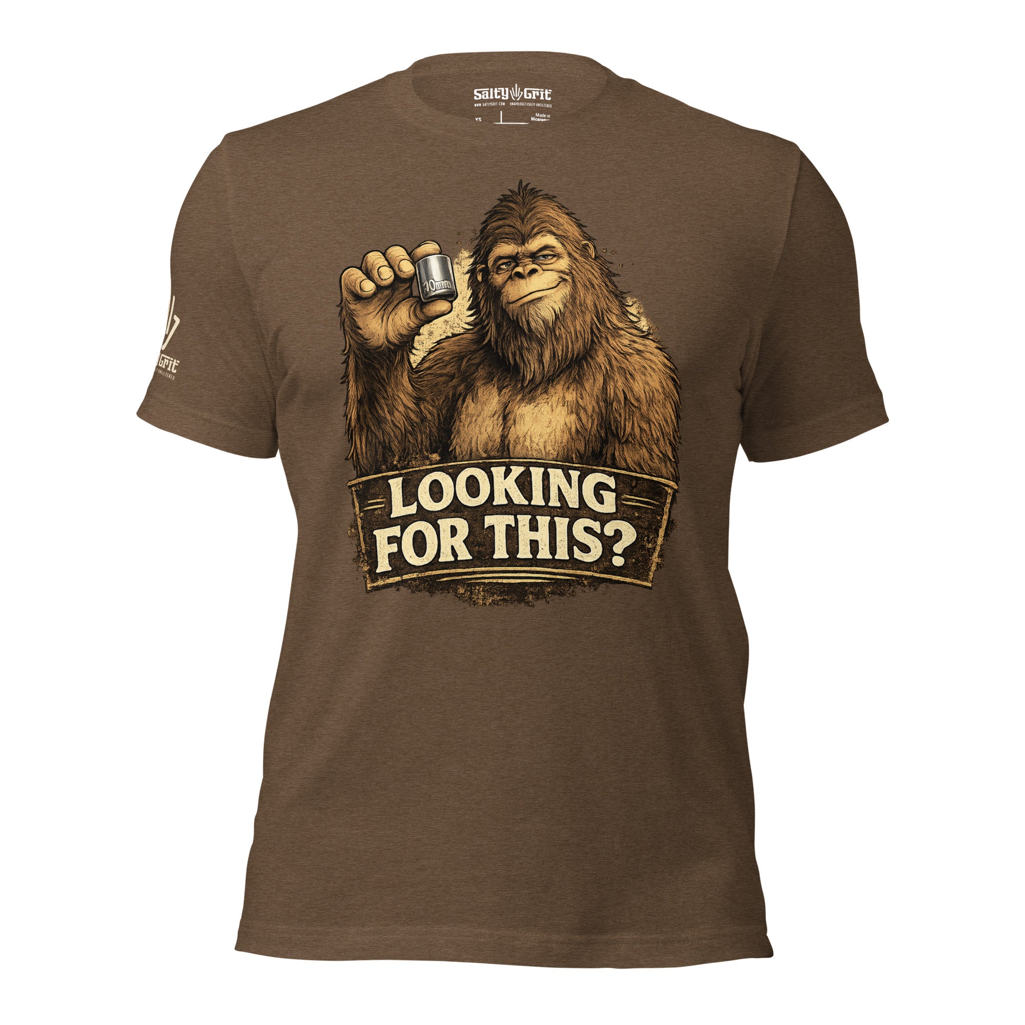 Offensive humor t-shirt with Bigfoot holding the legendary 10mm socket