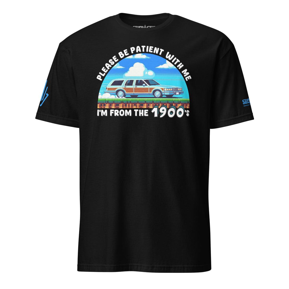Funny Gen X Please Be Patient I’m From the 1900’s shirt with vintage station wagon