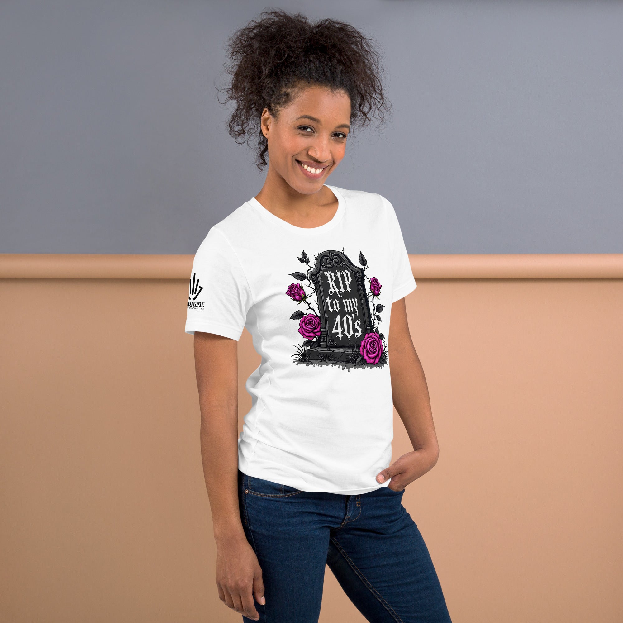 Graphic tee with RIP to my 40s – humorous aging shirt for milestone birthdays