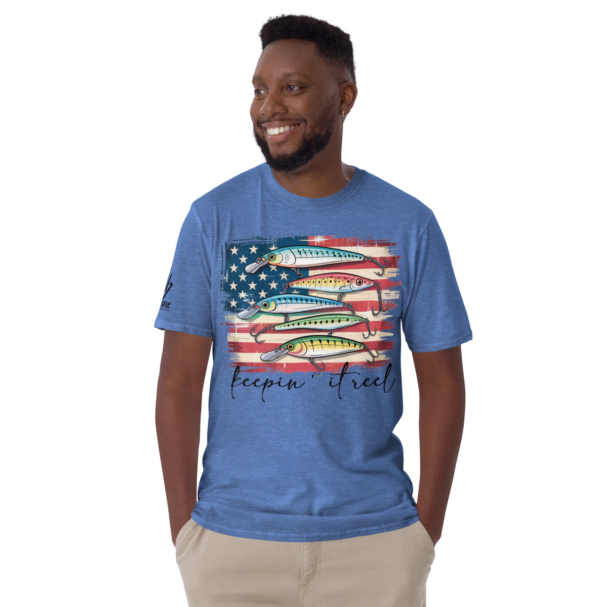 Sarcastic 4th of July shirt for fishermen with American flag lures