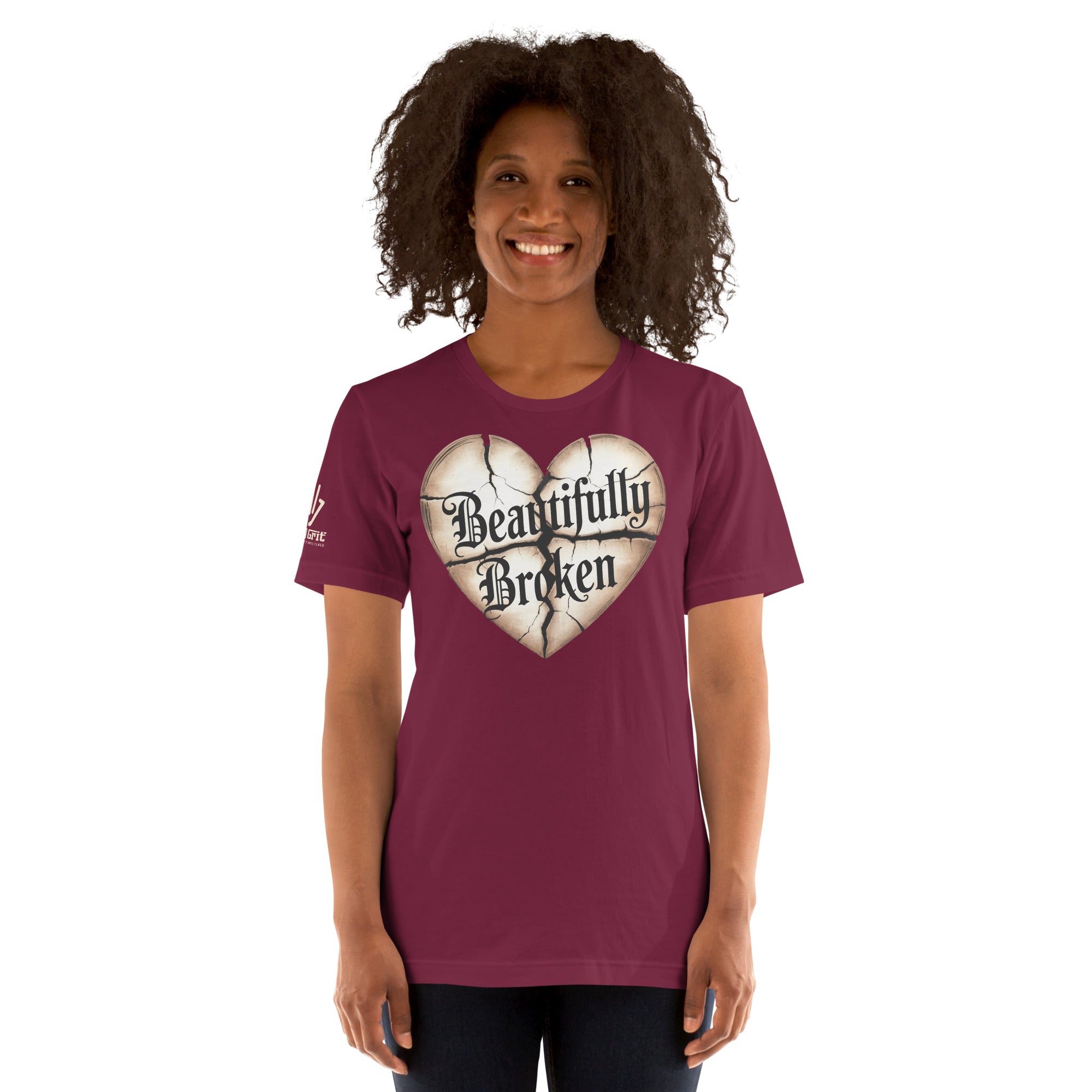 Sarcastic apparel Beautifully Broken graphic tee