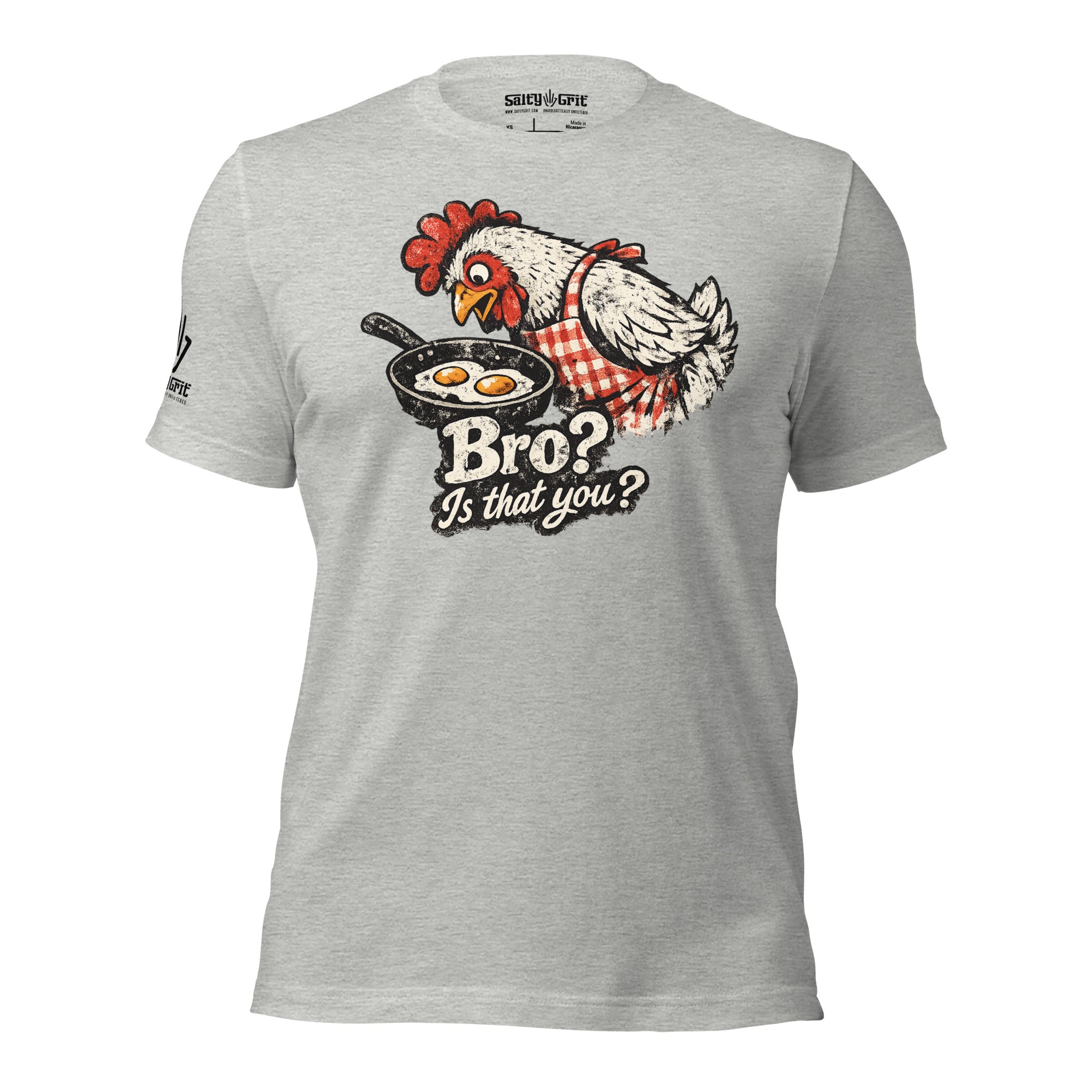 Sarcastic chicken graphic tee with funny egg humor design