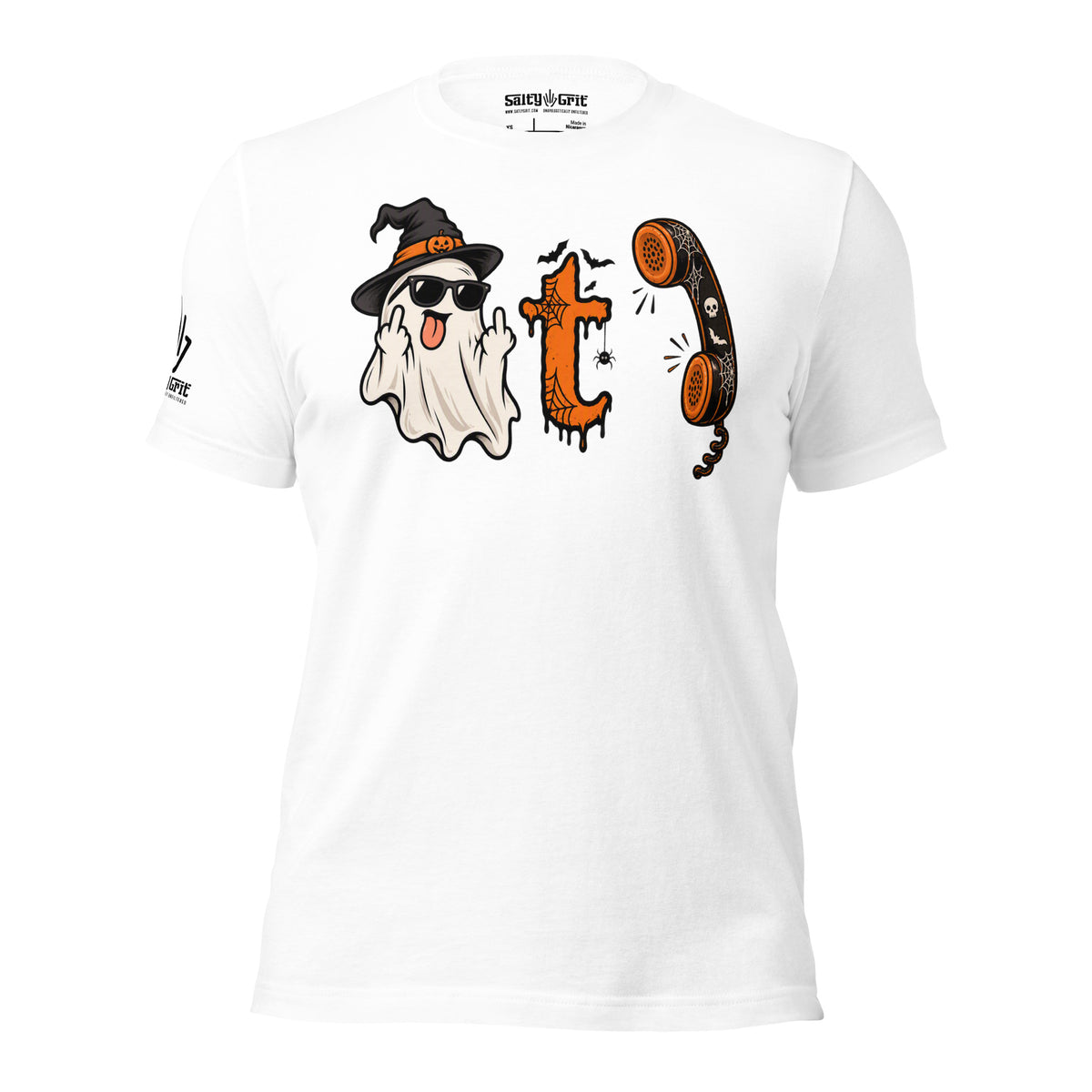 Sarcastic ghost phone shirt with Boo T Call Halloween design