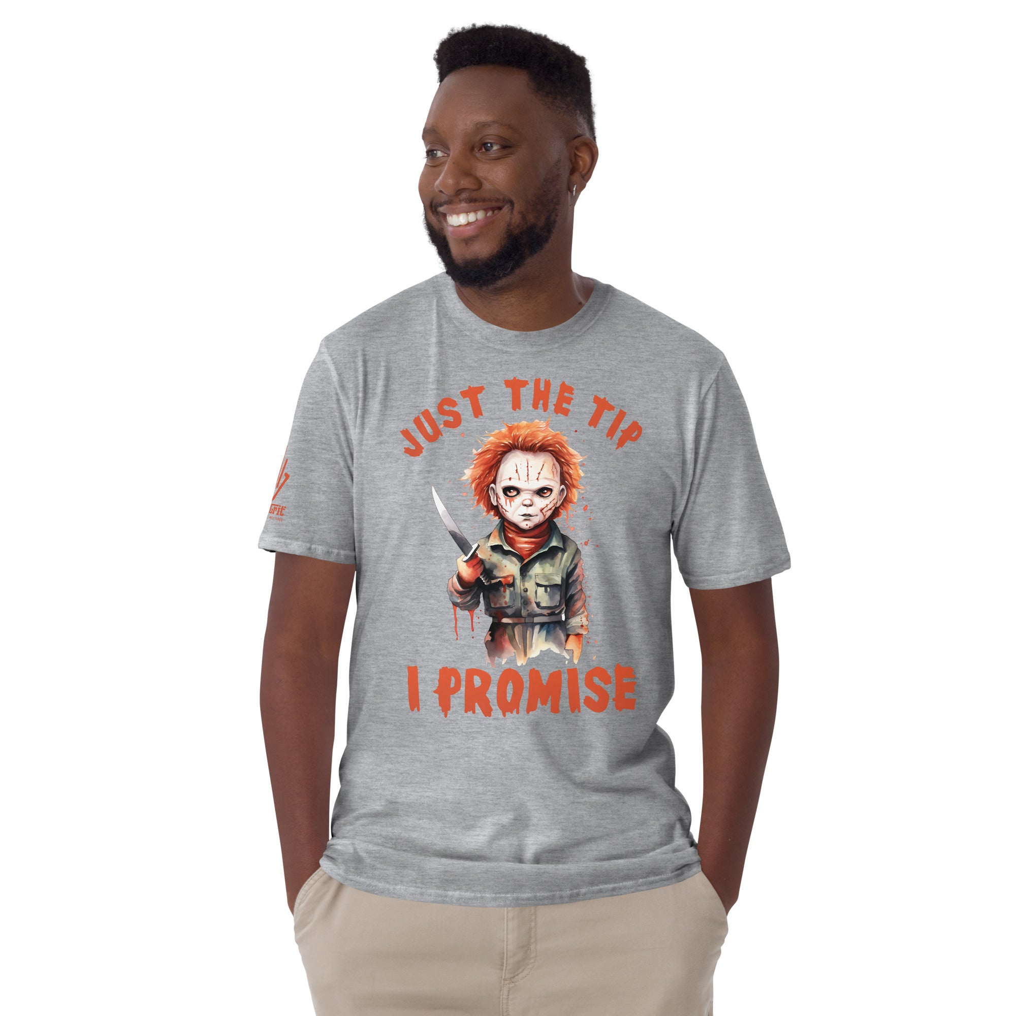 Sarcastic Halloween t-shirt featuring Michael Myers with knife and sexual innuendo