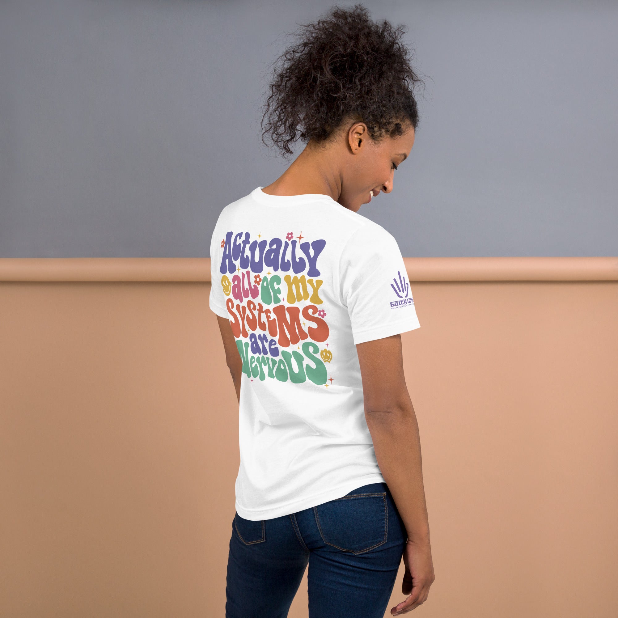 Sarcastic graphic tee with retro text design