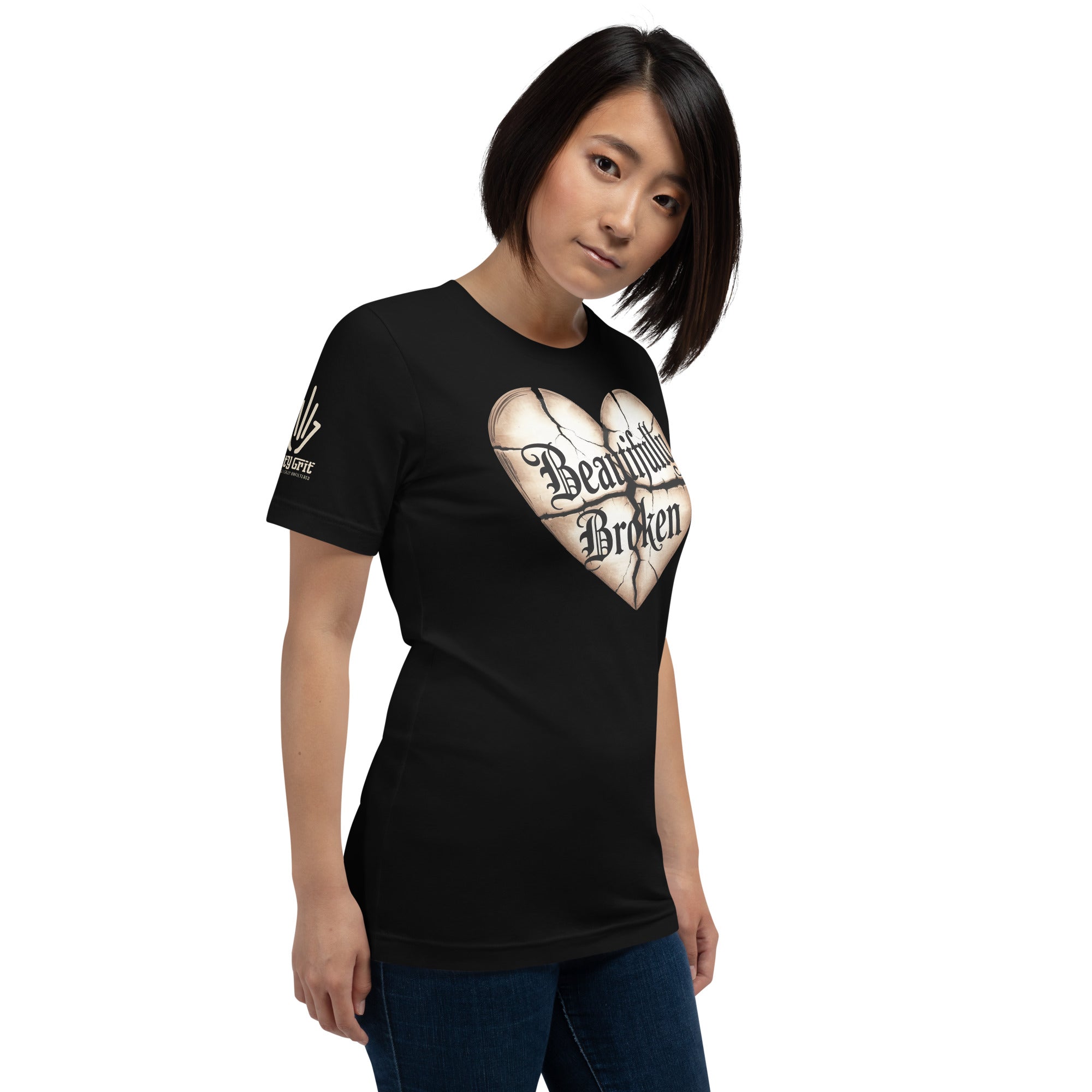 Sarcastic t-shirt with funny Beautifully Broken saying