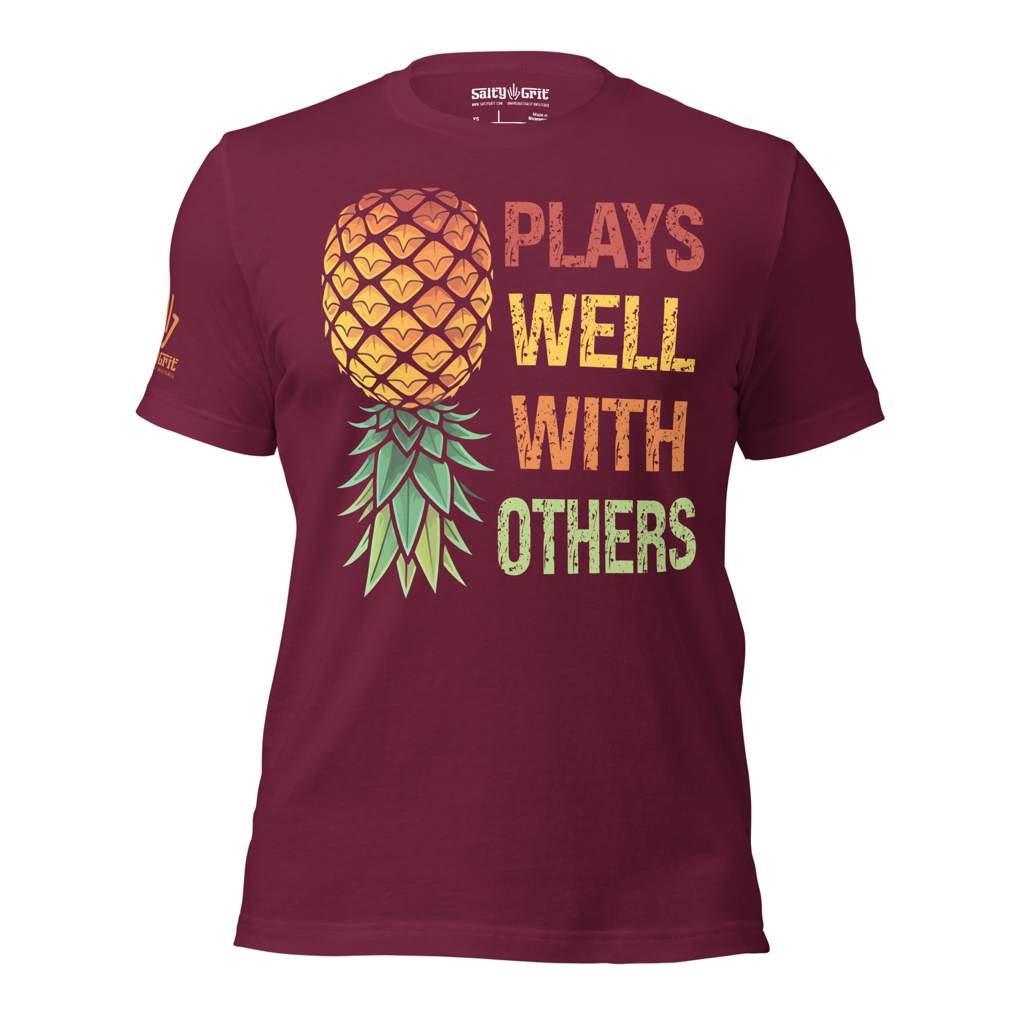 Funny graphic tee with swinger symbol upside down pineapple